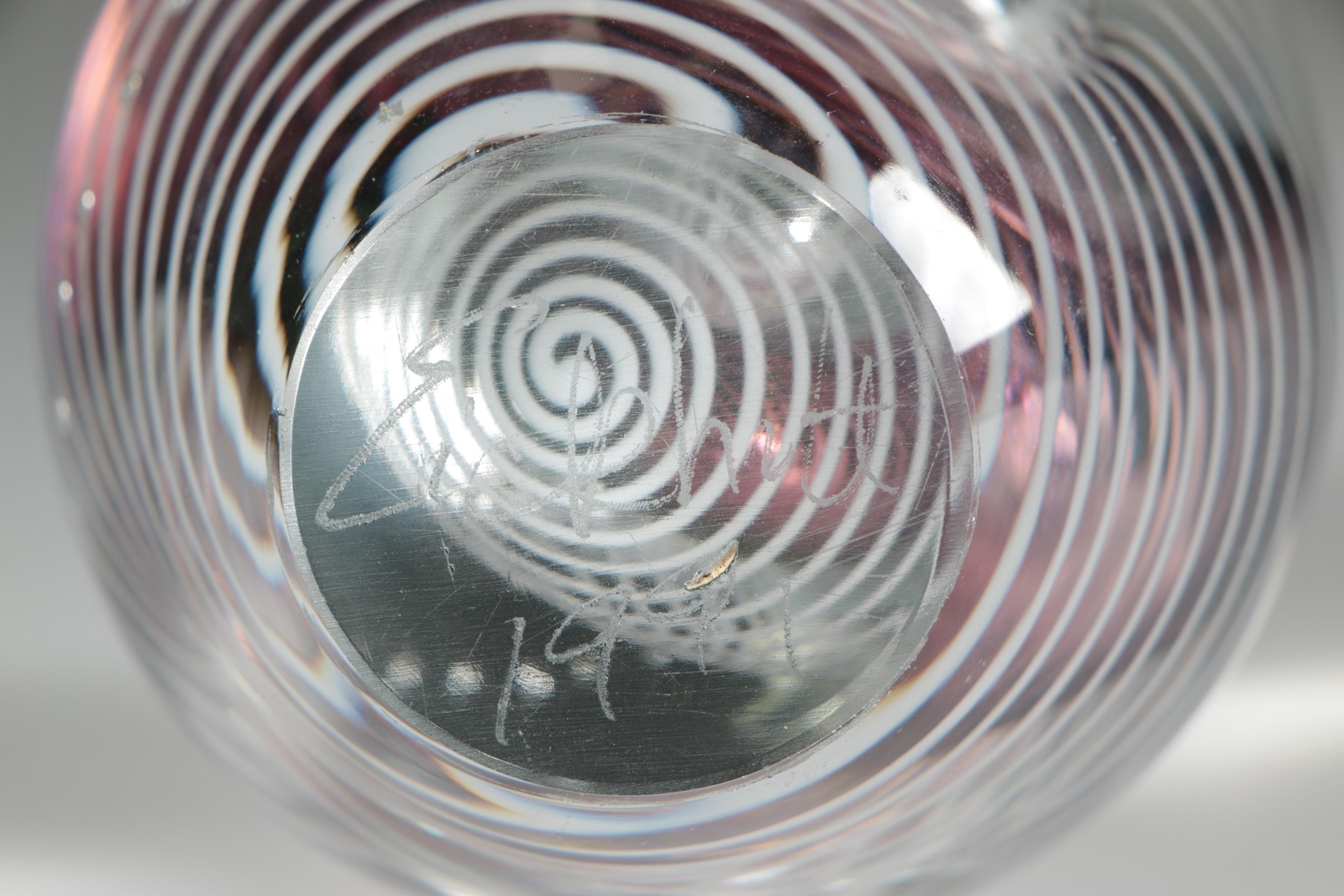 Robert Eickholt Blown Glass Paperweight, 1991