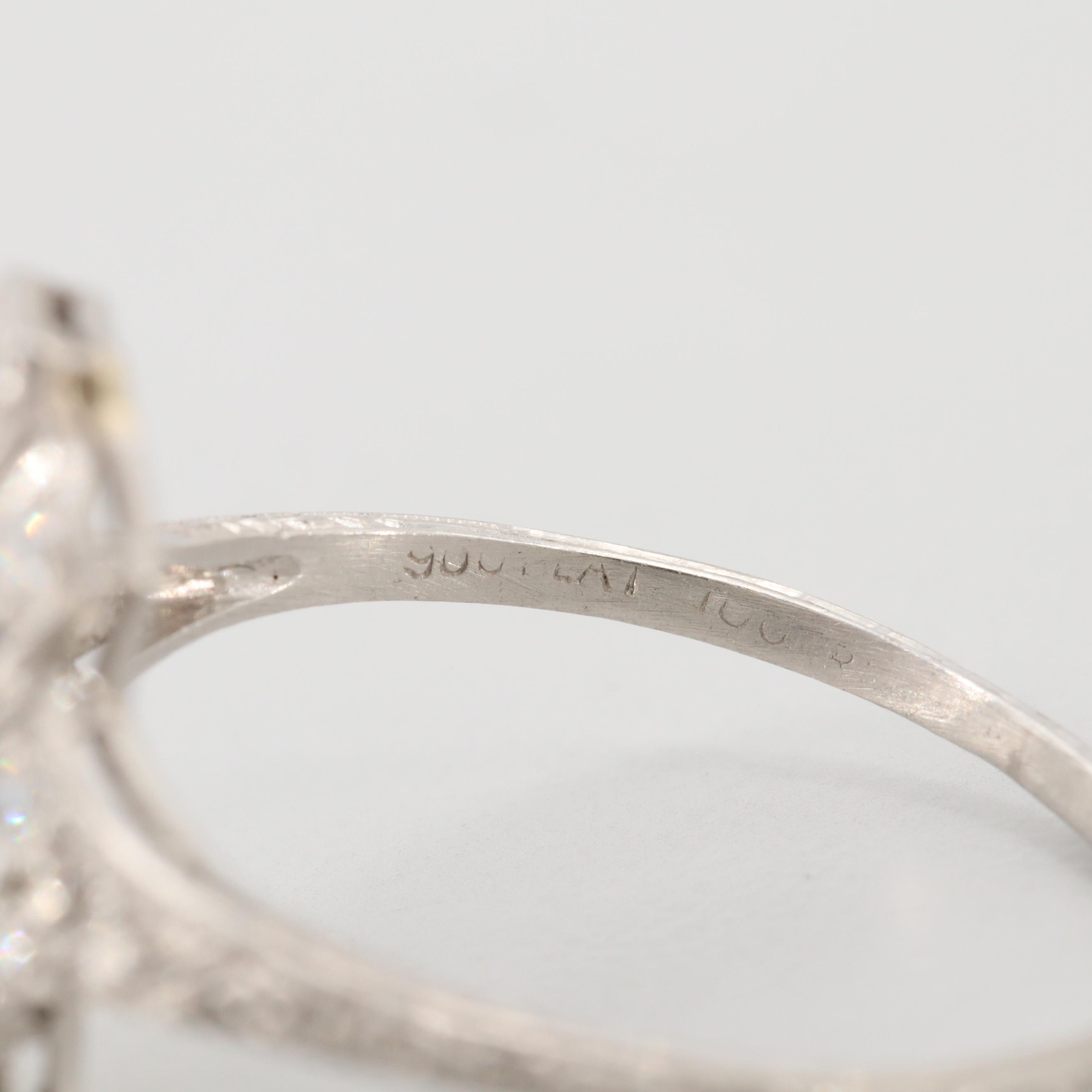 Art Nouveau Platinum Diamond Ring