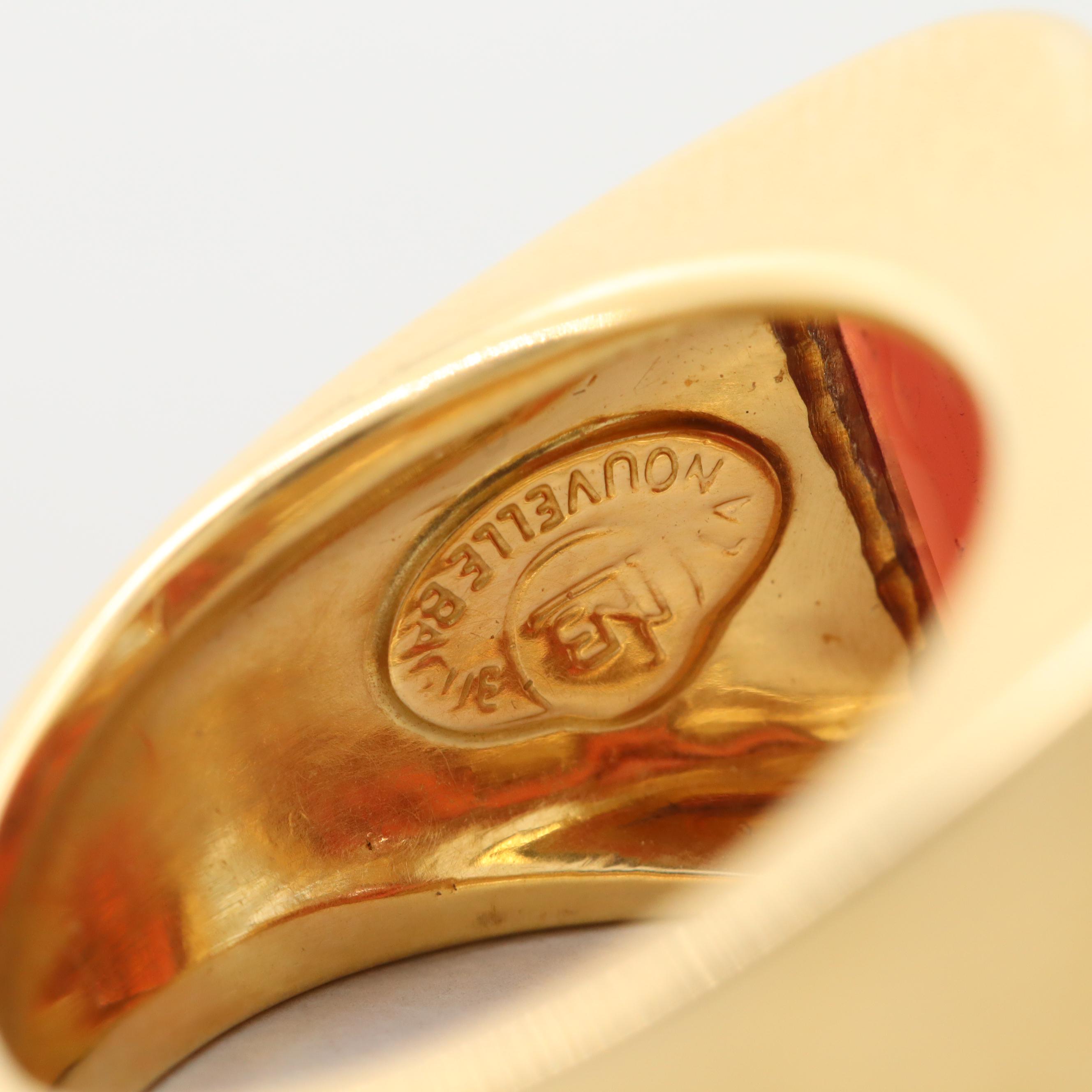 La Nouvelle Bague 18K Yellow Gold Garnet and Aquamarine Ring