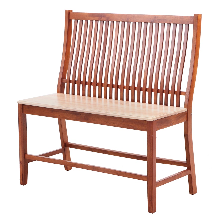 Arts and Crafts Style Alder Bench, Contemporary