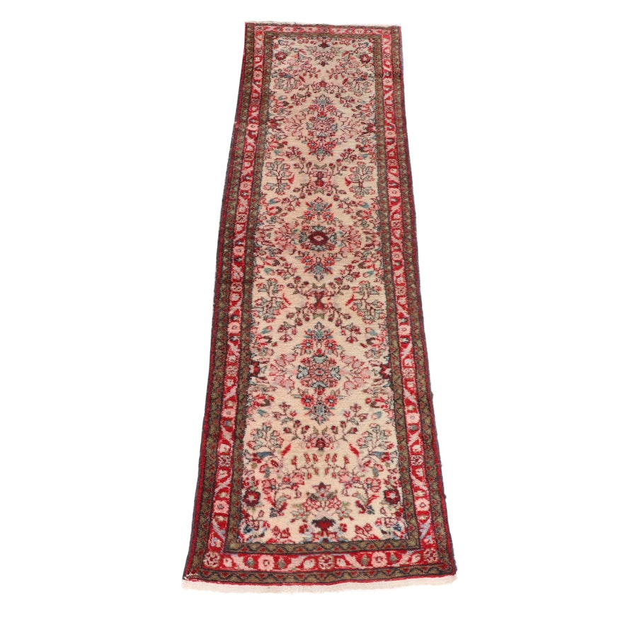 Hand-Knotted Persian Hamadan Wool Carpet Runner