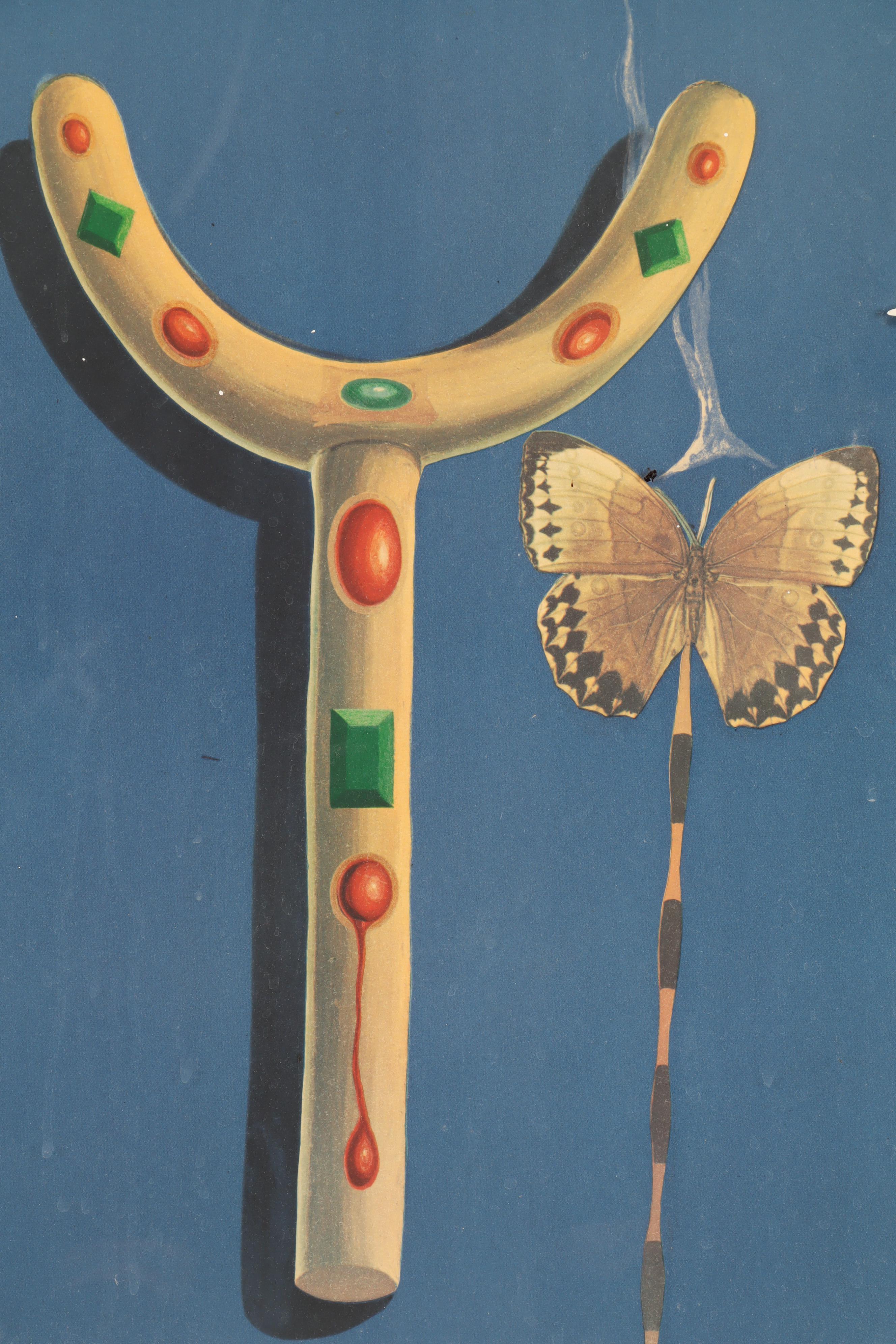 Salvador Dalí Etching with Photolithograph "Surrealist Crutches"