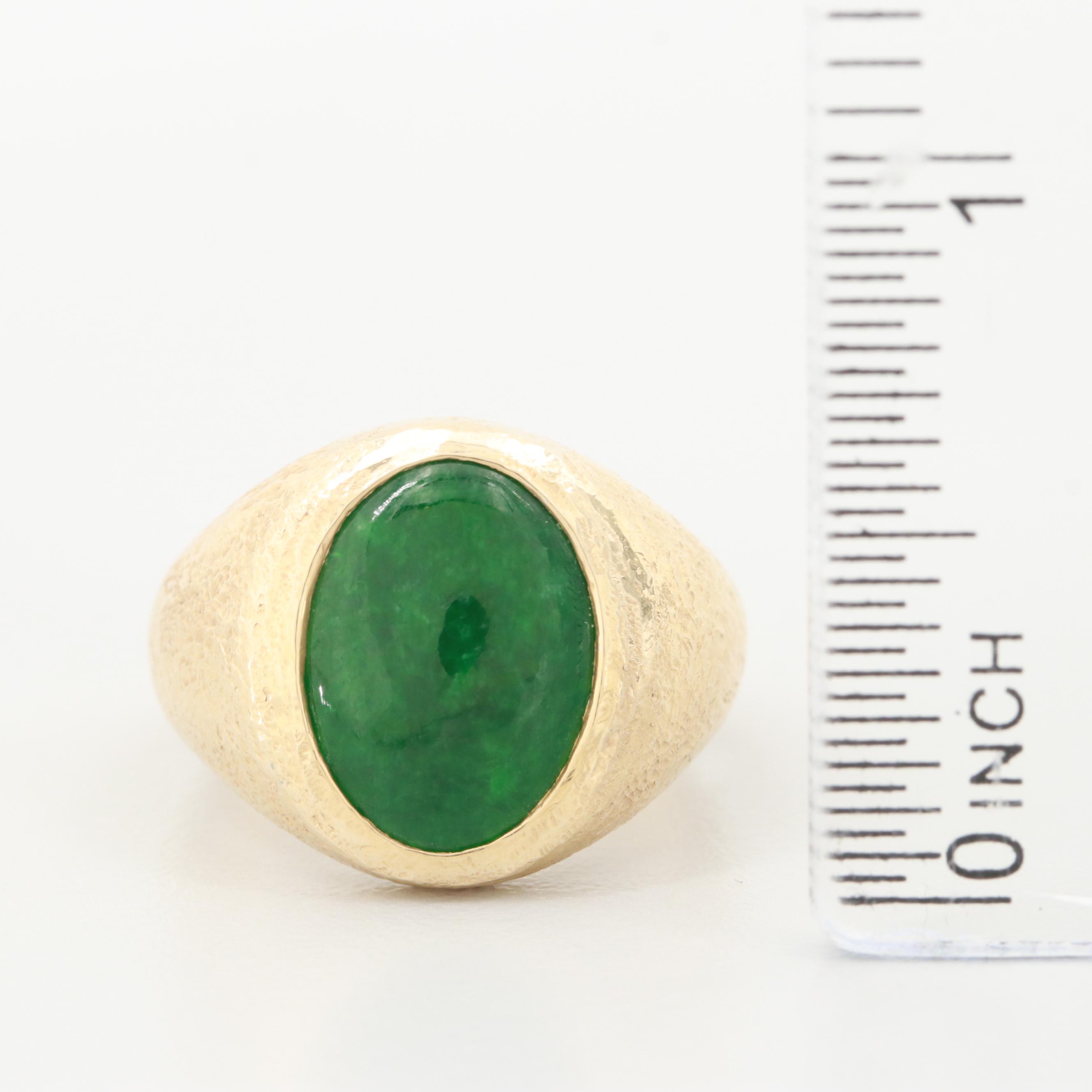 14K Yellow Gold Jadeite Ring
