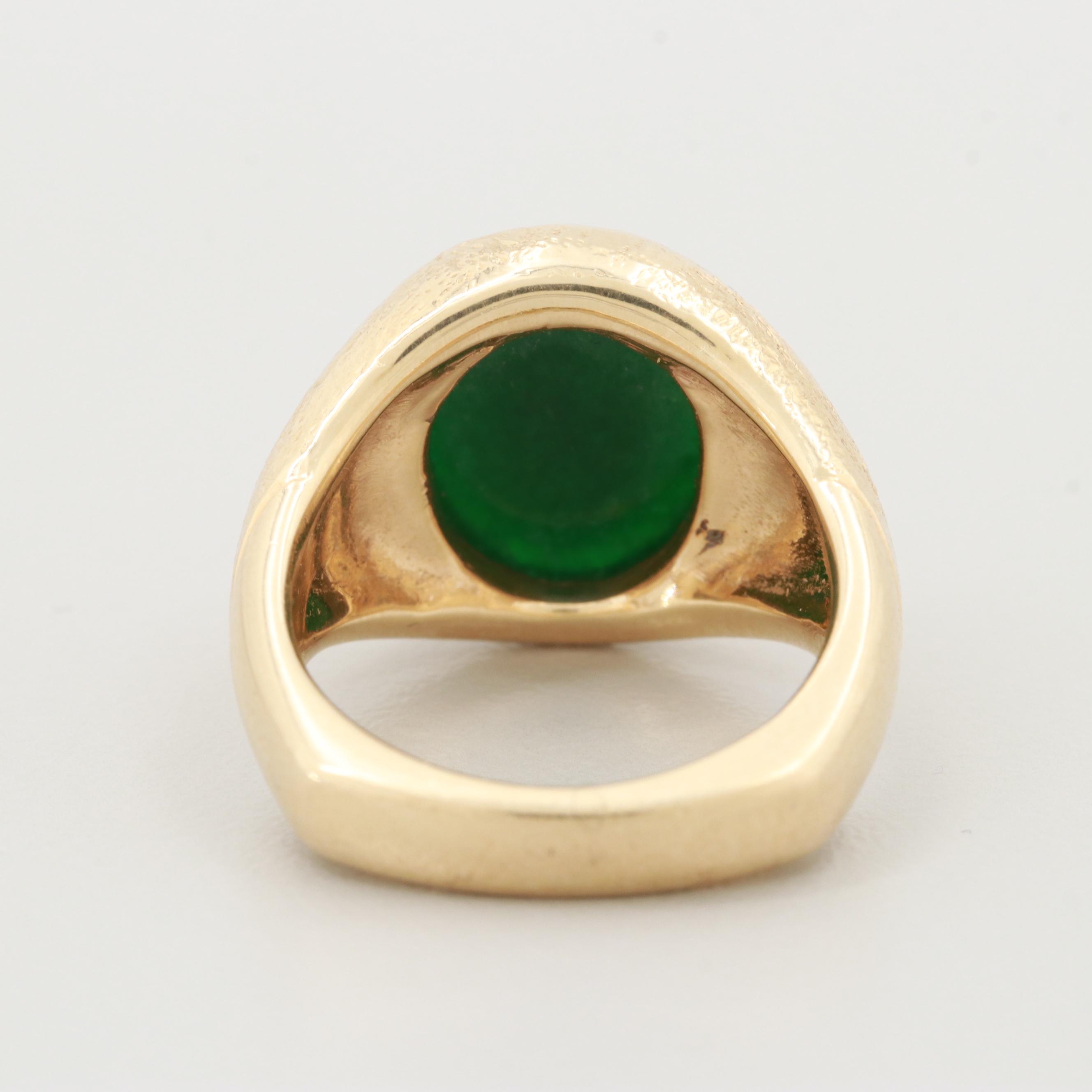 14K Yellow Gold Jadeite Ring