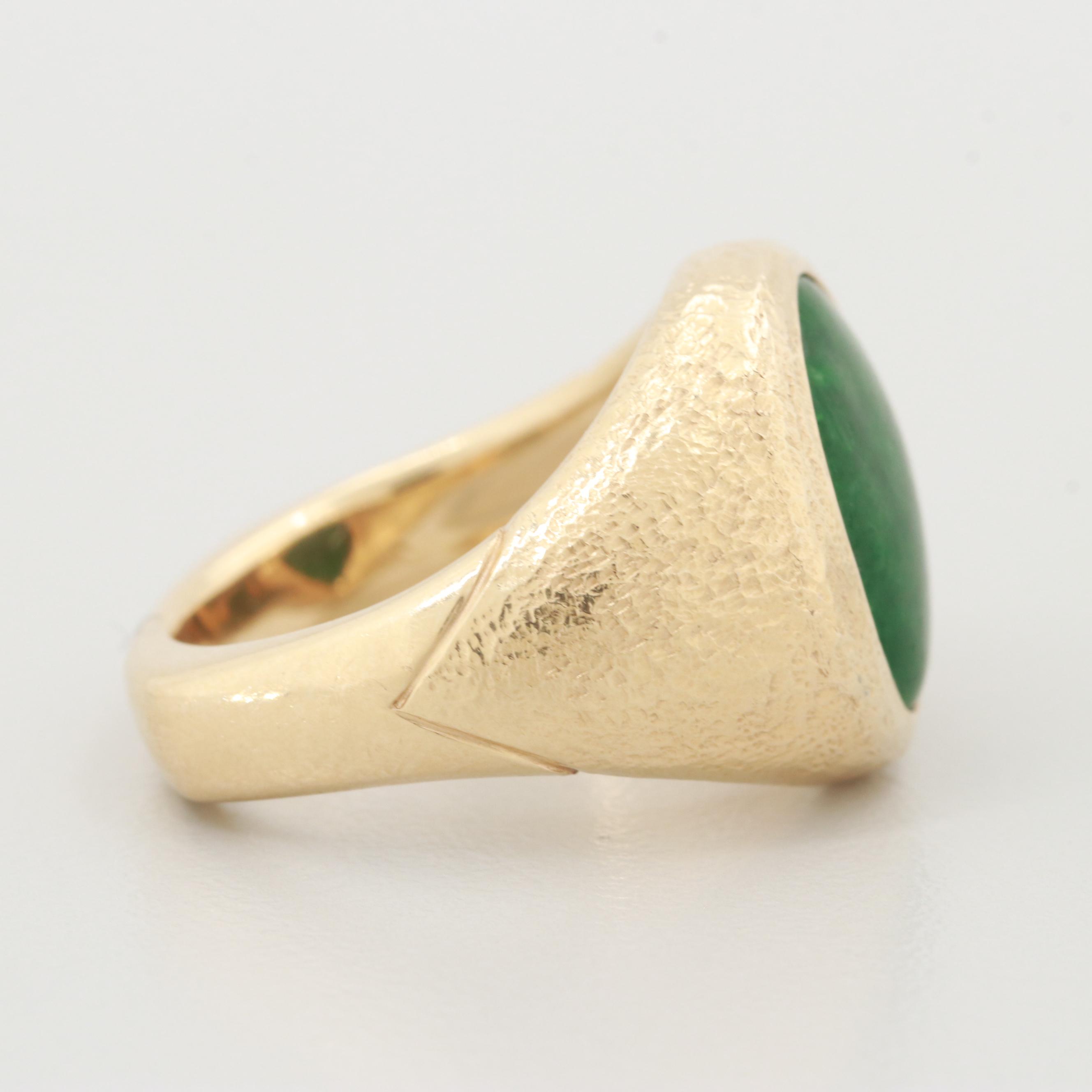 14K Yellow Gold Jadeite Ring