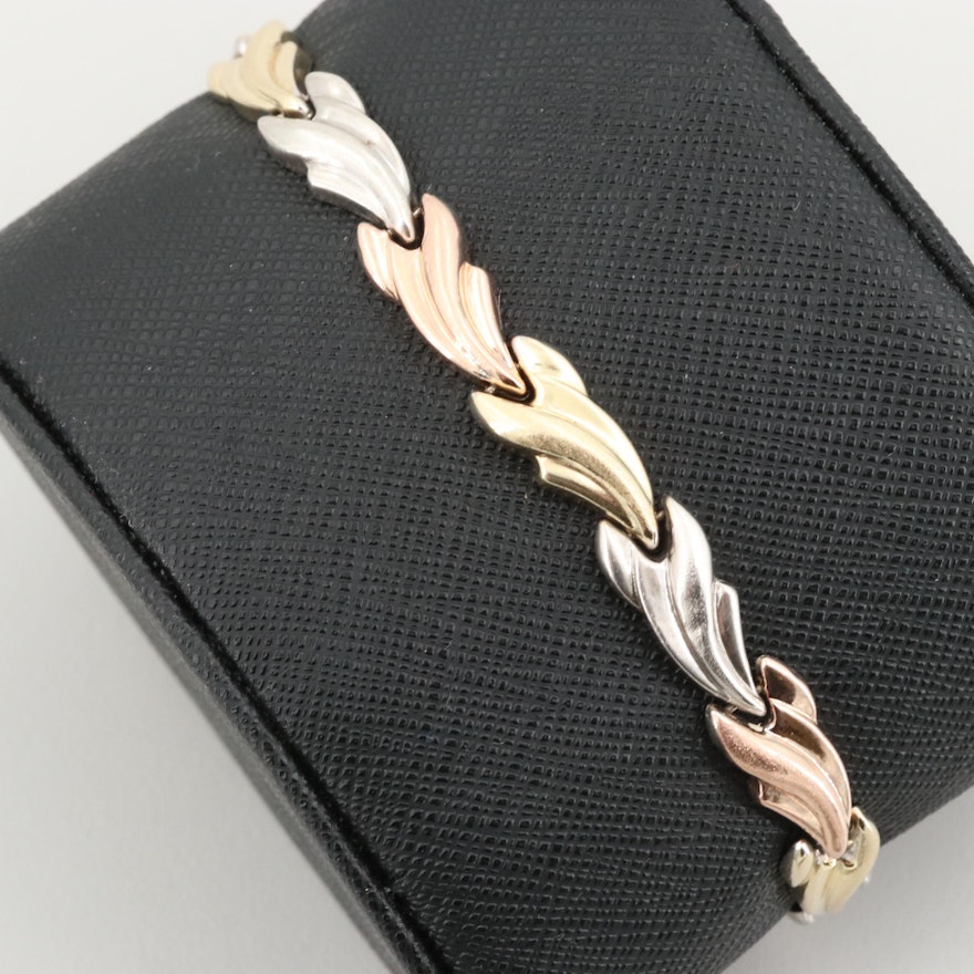 Sterling Silver Bracelet with Gold and Rose Wash