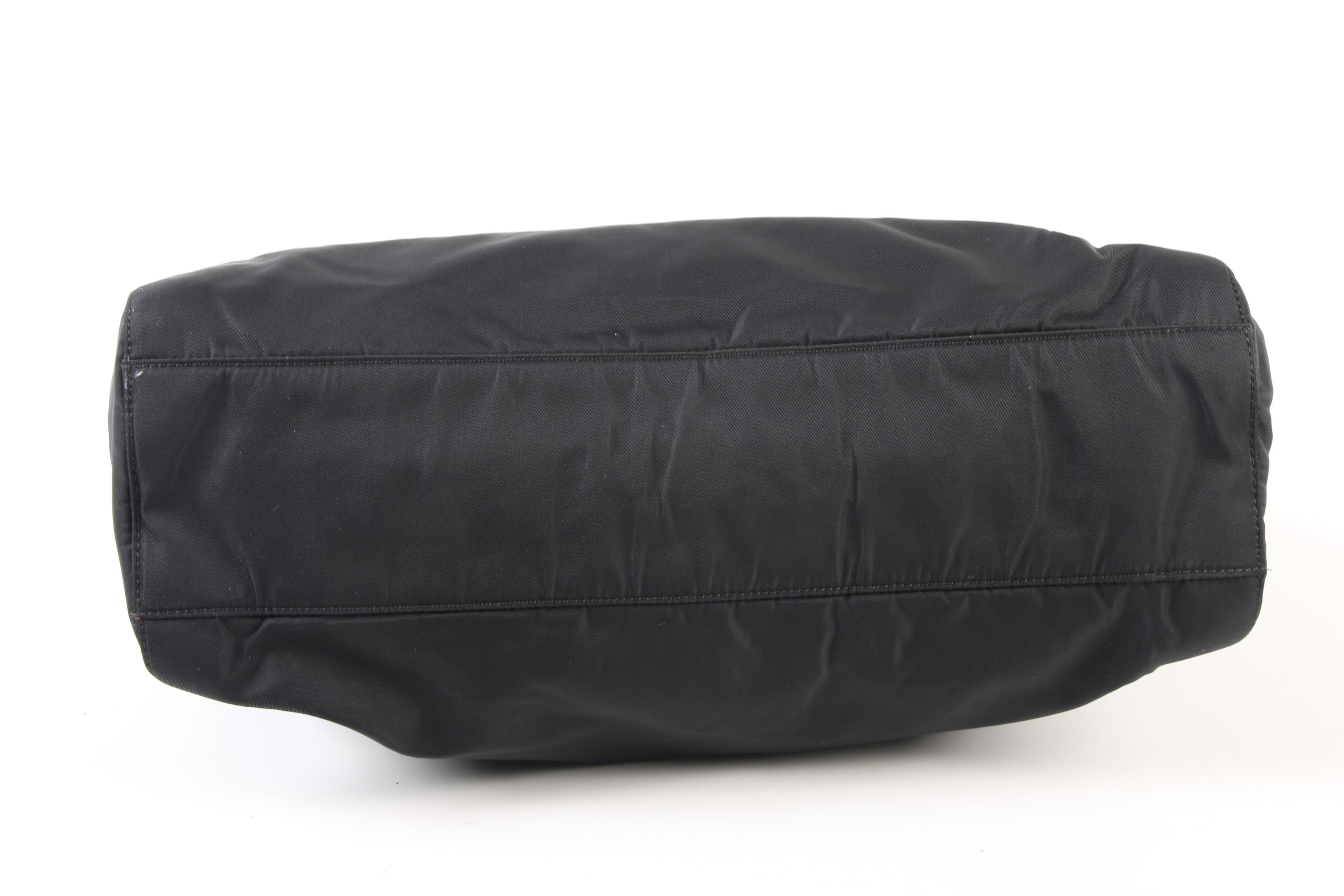 Prada Black Nylon Tote with Tessuto Catena Straps