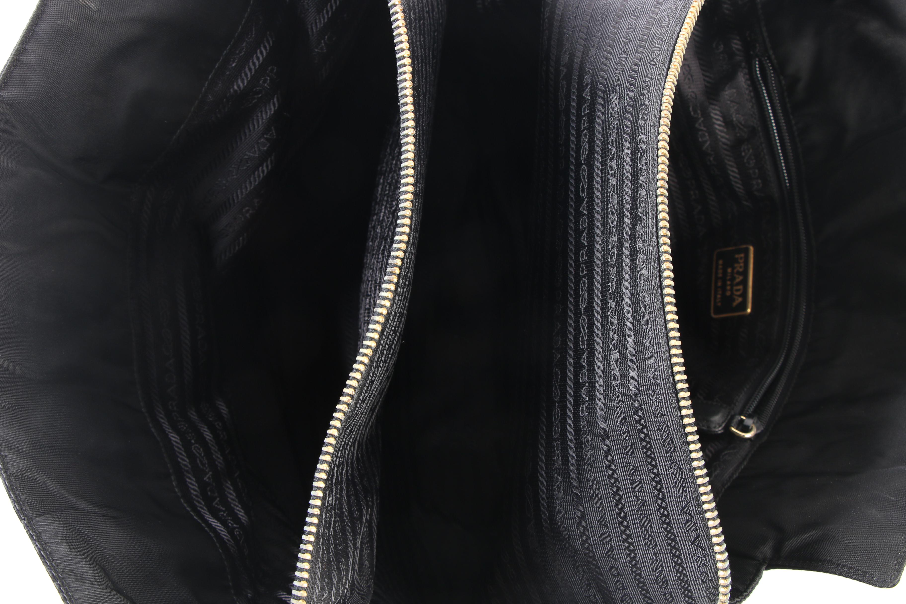 Prada Black Nylon Tote with Tessuto Catena Straps