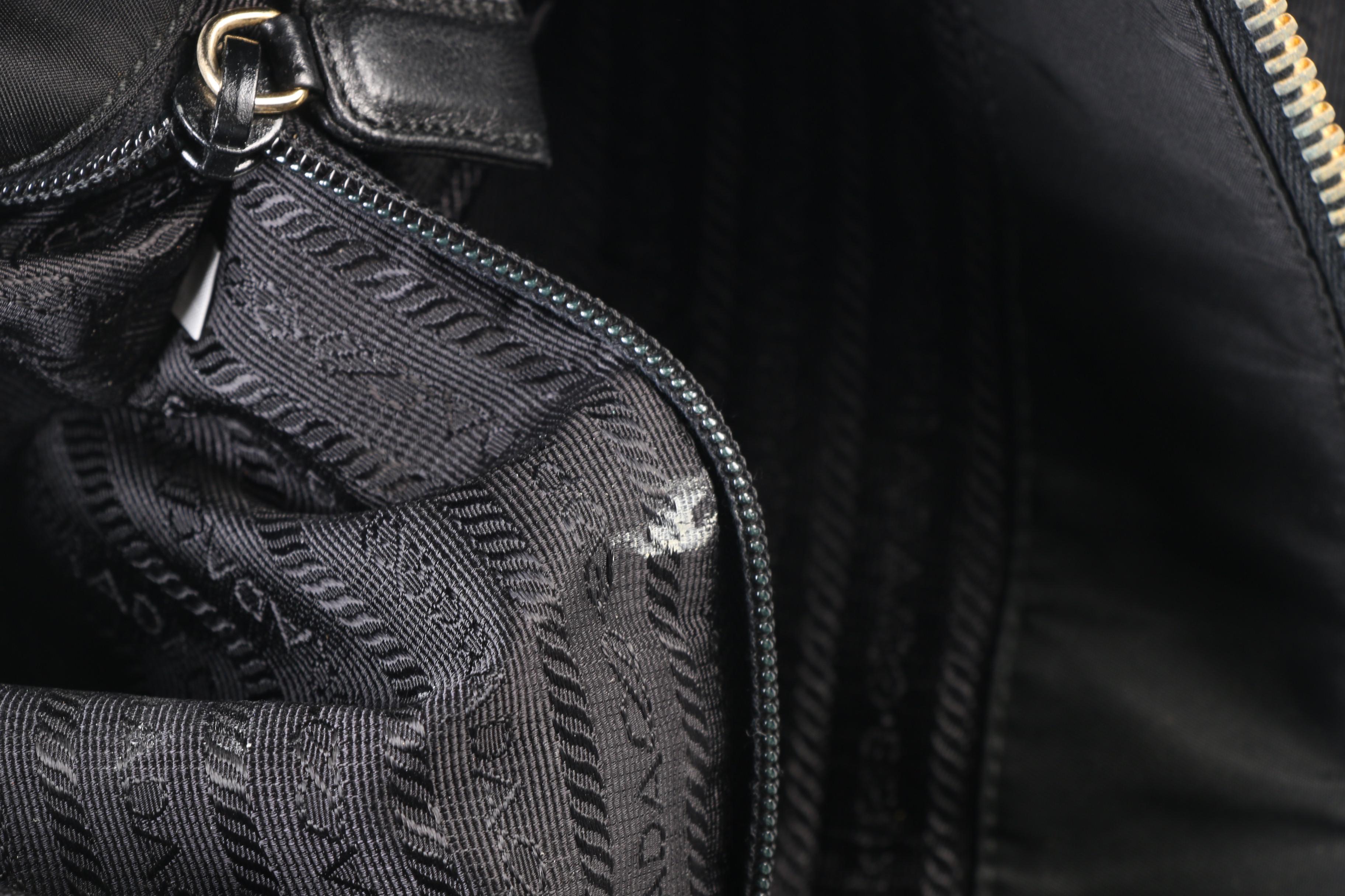 Prada Black Nylon Tote with Tessuto Catena Straps