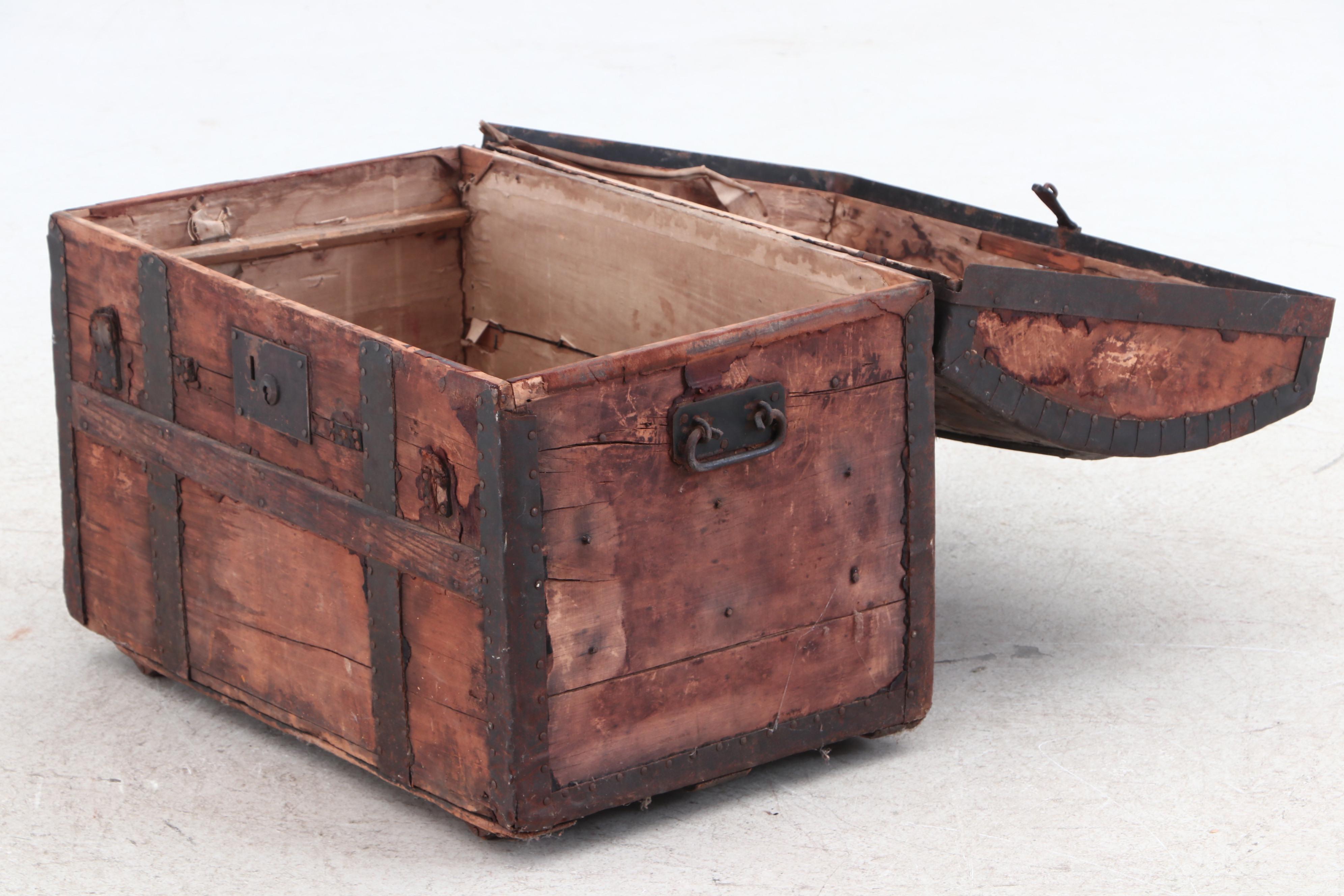 Crouch & Fitzgerald Antique Trunk, circa Mid-19th Century