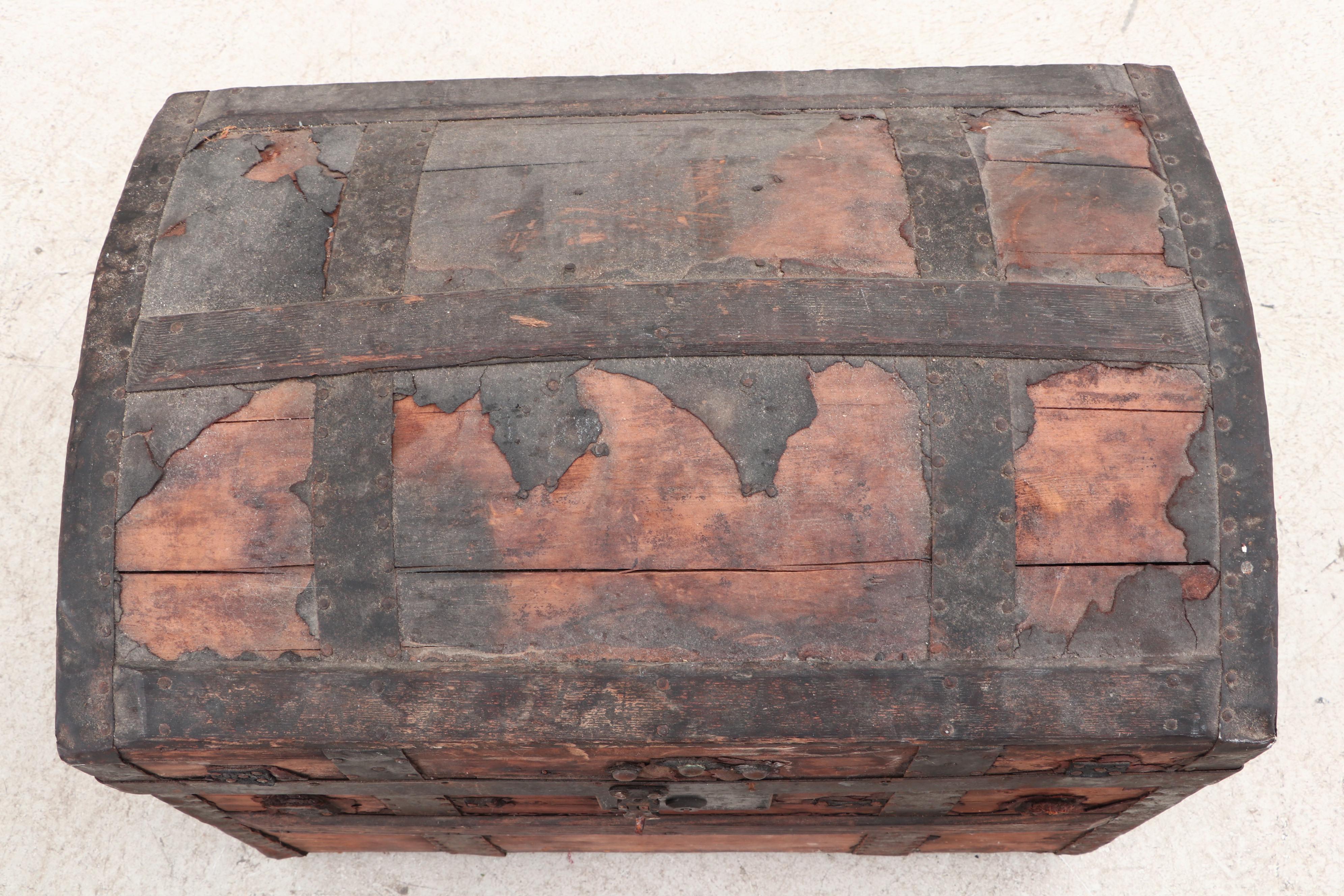 Crouch & Fitzgerald Antique Trunk, circa Mid-19th Century