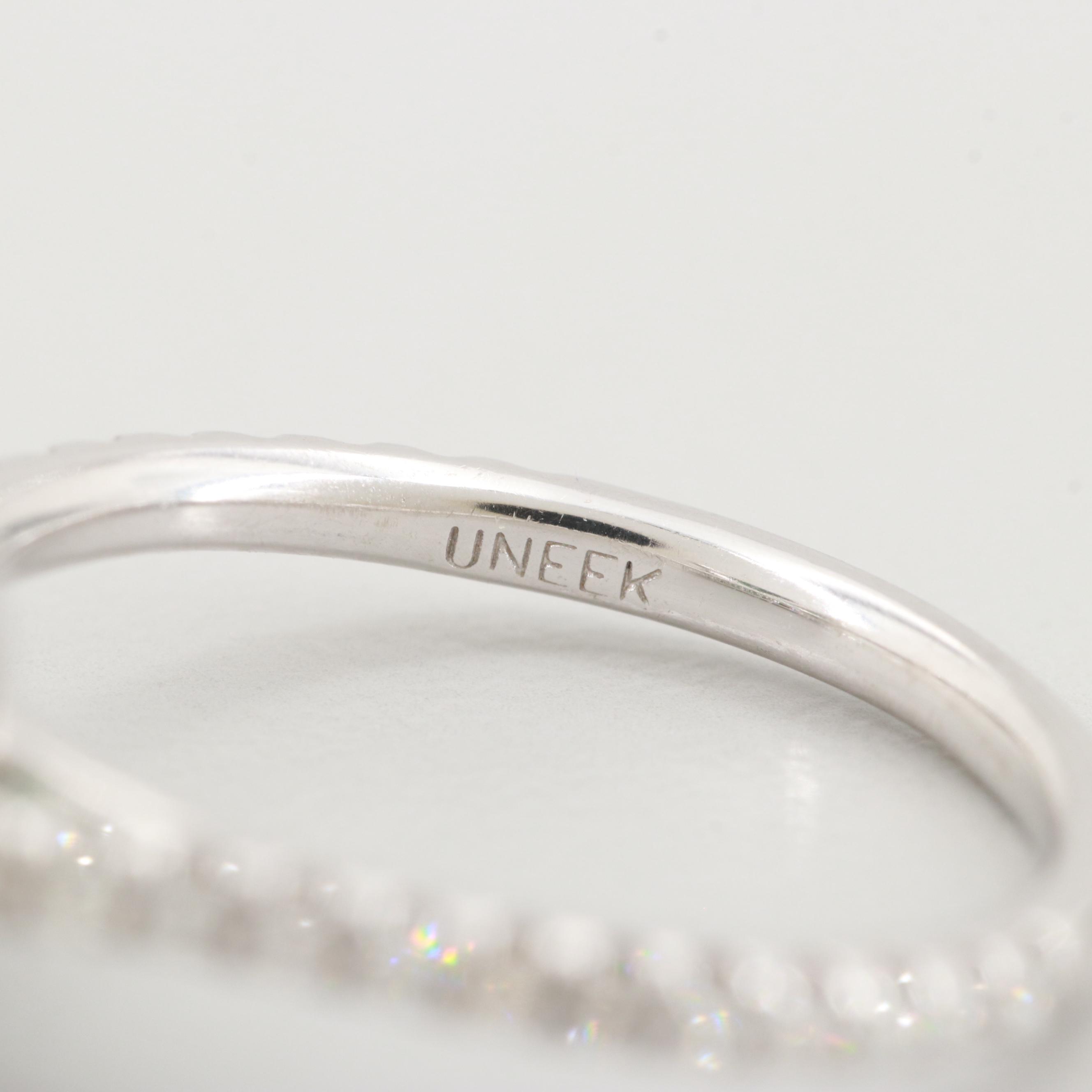 Uneek 14K White Gold Green Tourmaline and Diamond Ring