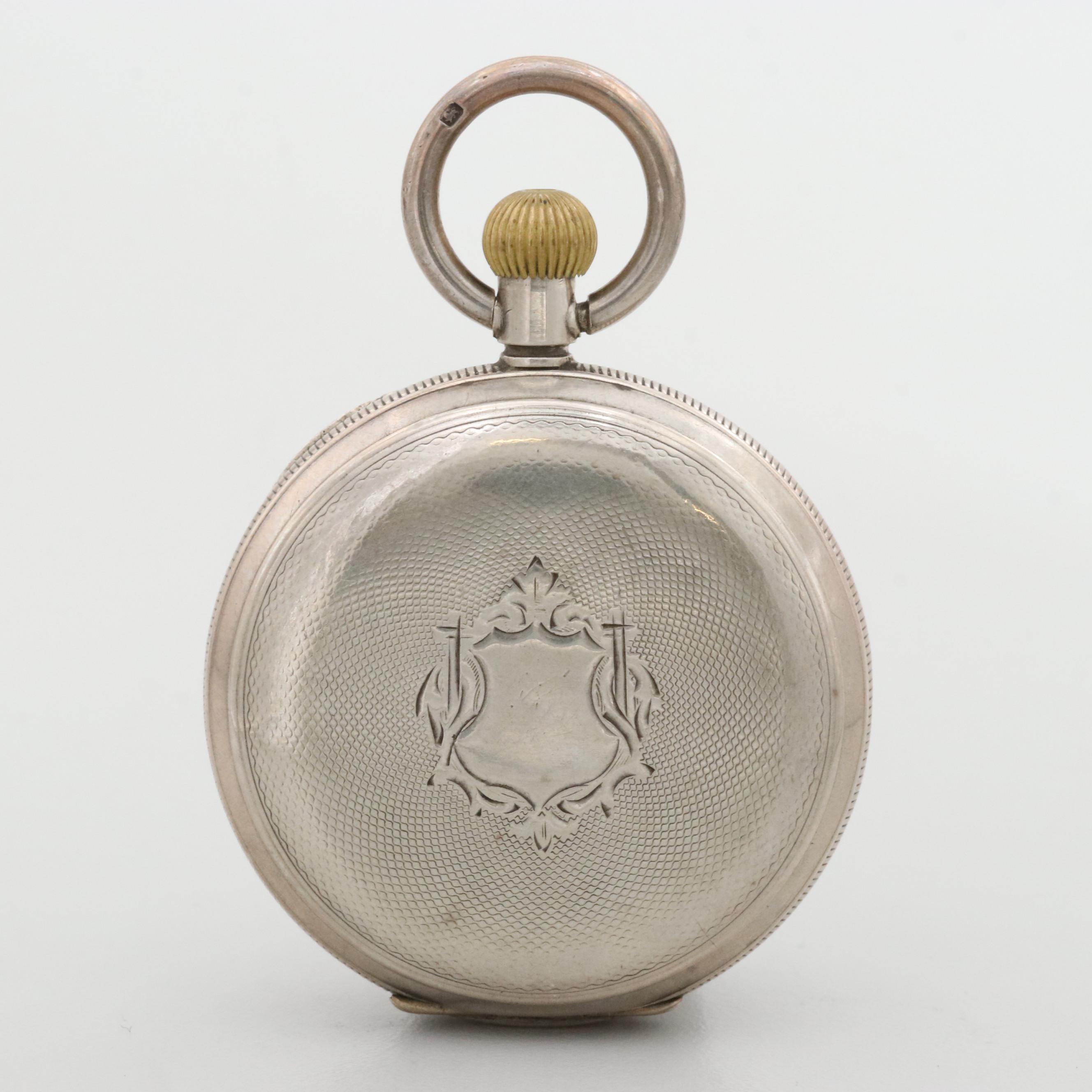 Antique Borel-Courvoisier Sterling Silver Chinese Market Pocket Watch