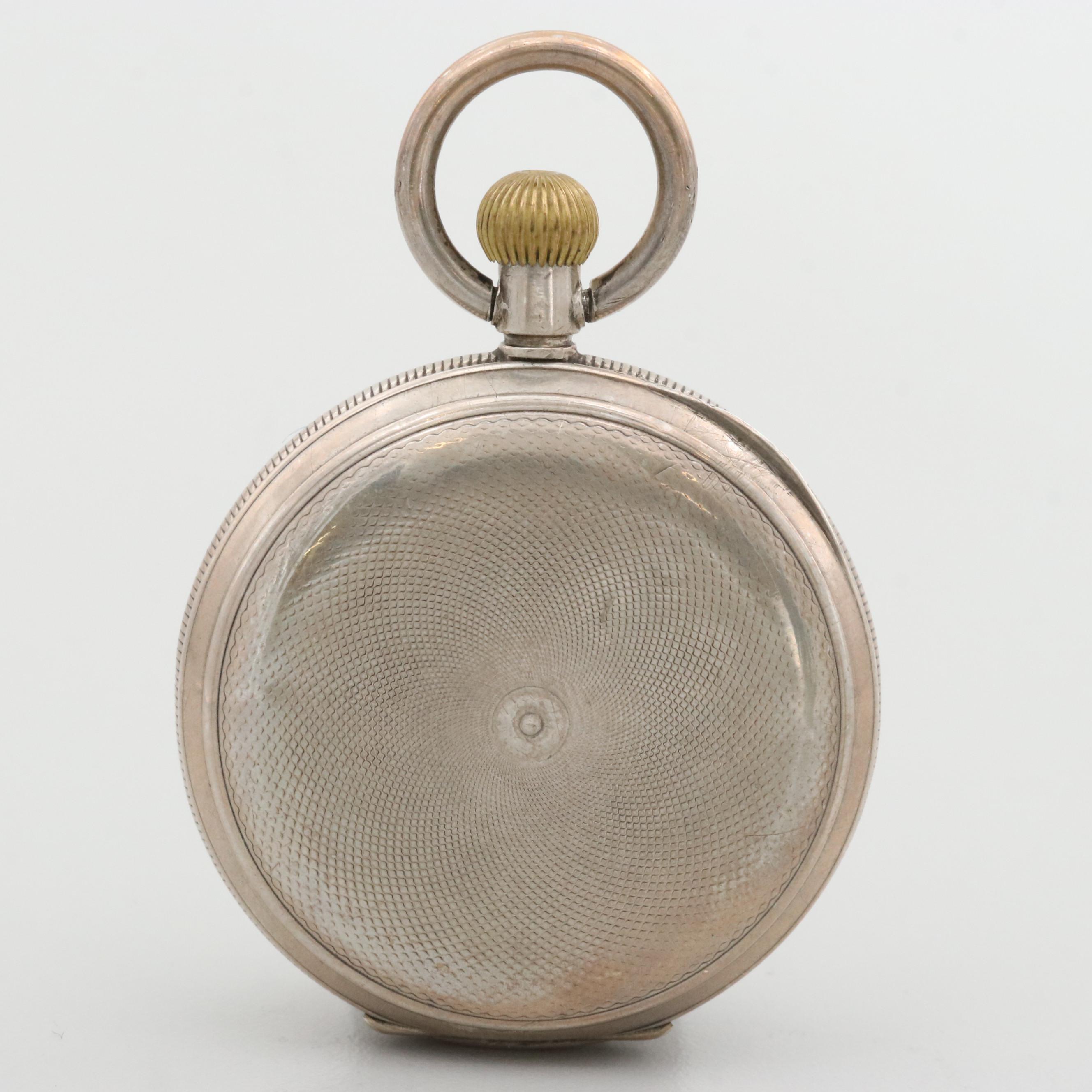 Antique Borel-Courvoisier Sterling Silver Chinese Market Pocket Watch