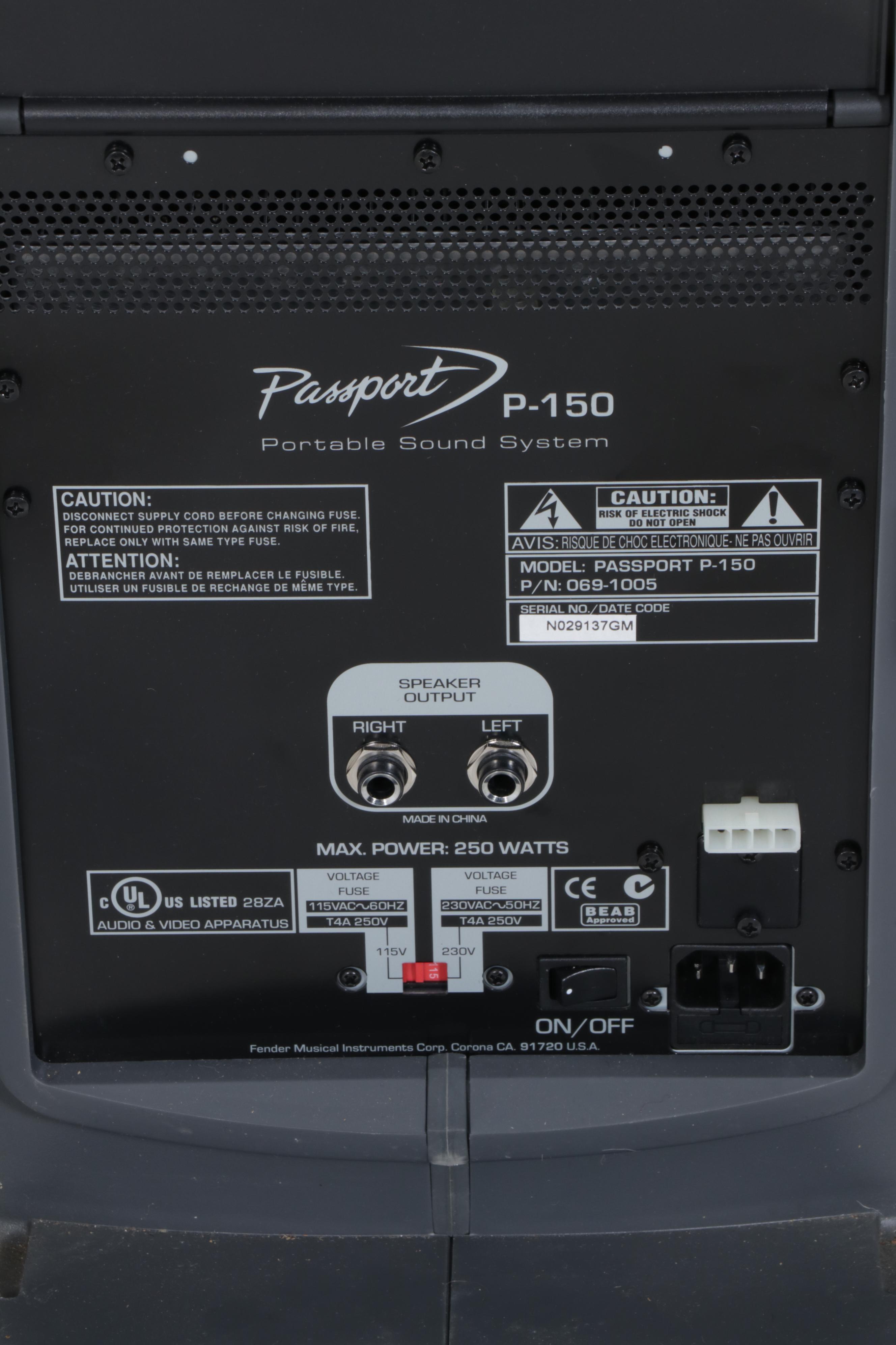 Fender Passport P-150 Portable Sound System