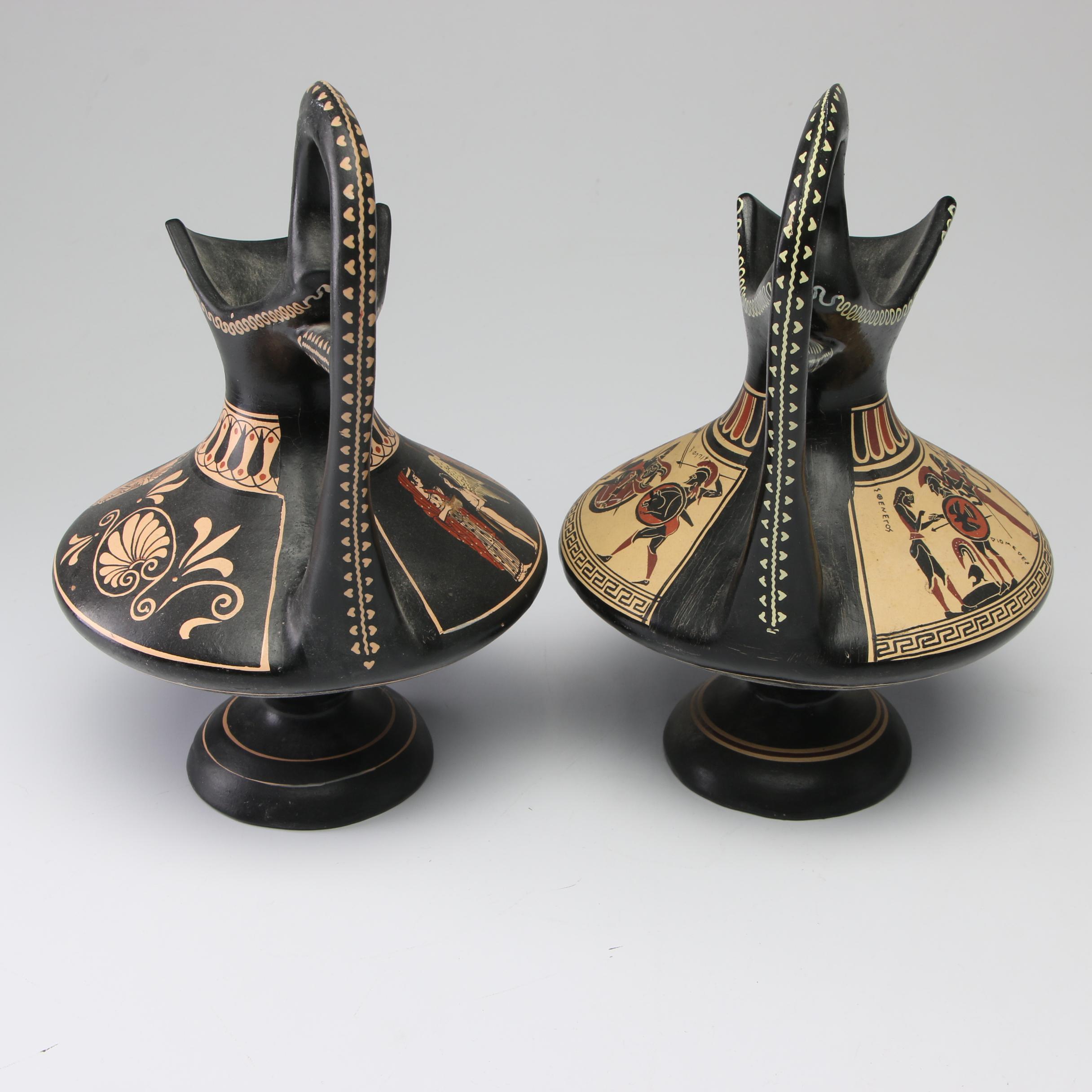 D. Vassilopoulos Greek Pottery Replica Ewers, 1960s