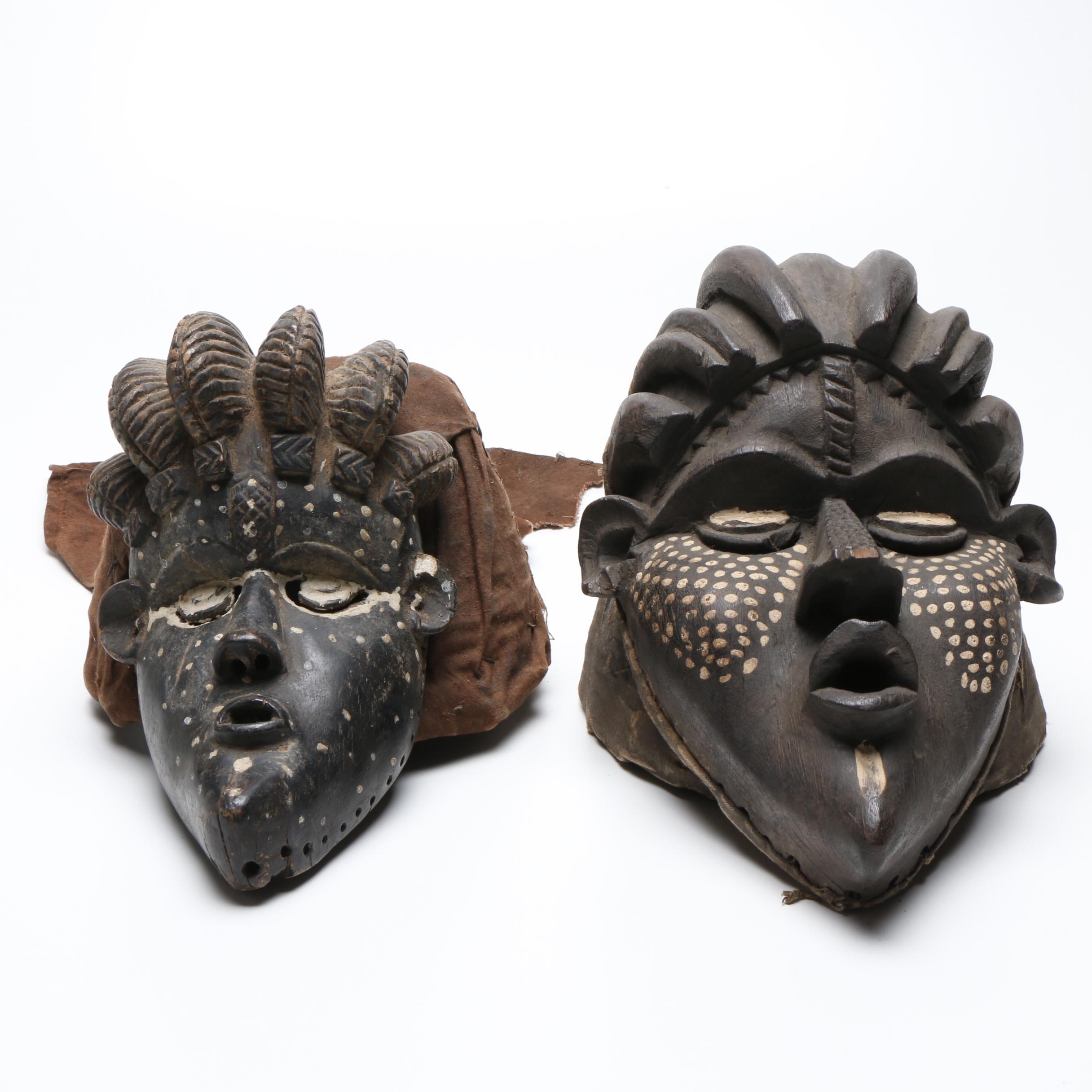 Hand-Carved Bassa Masks, 20th Century