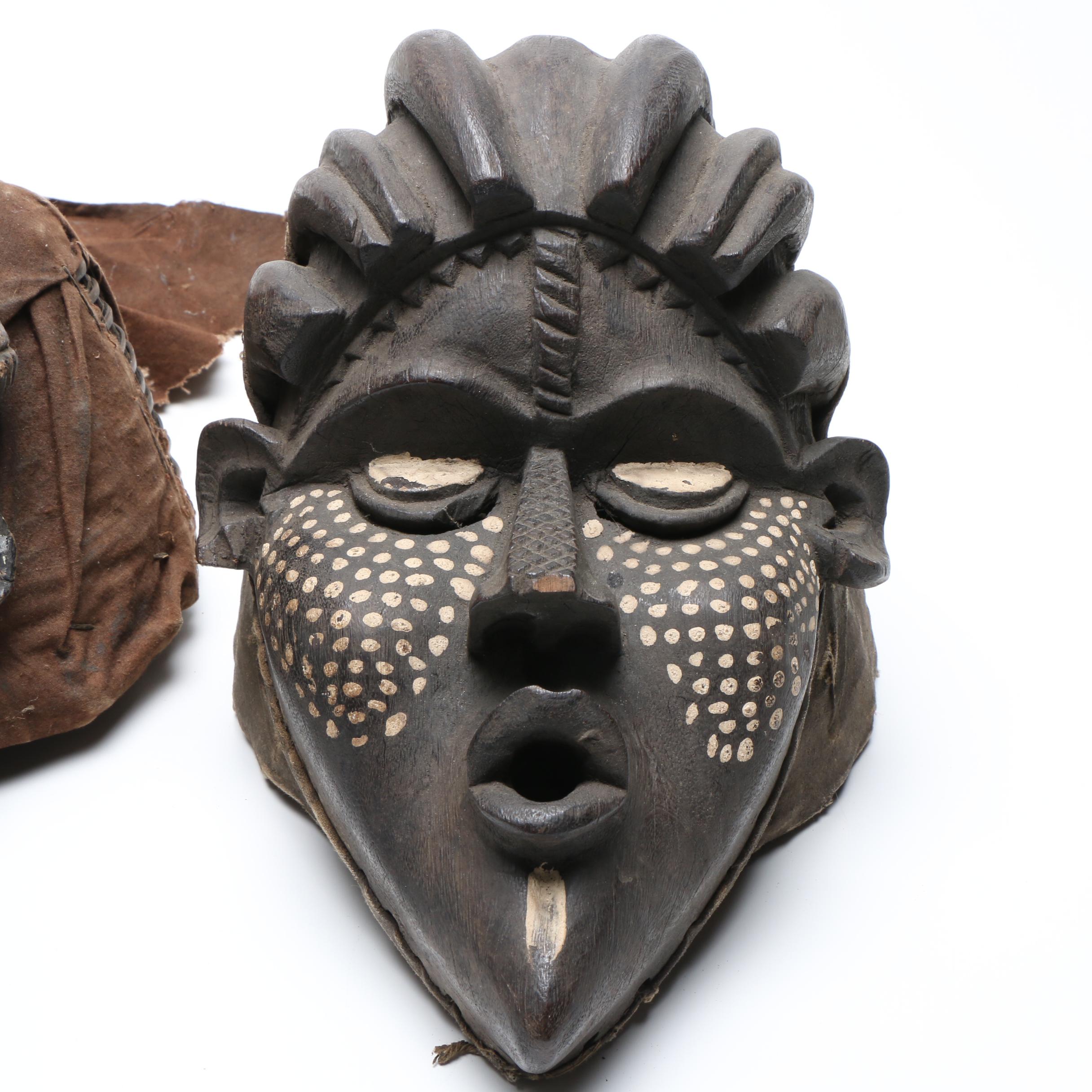 Hand-Carved Bassa Masks, 20th Century