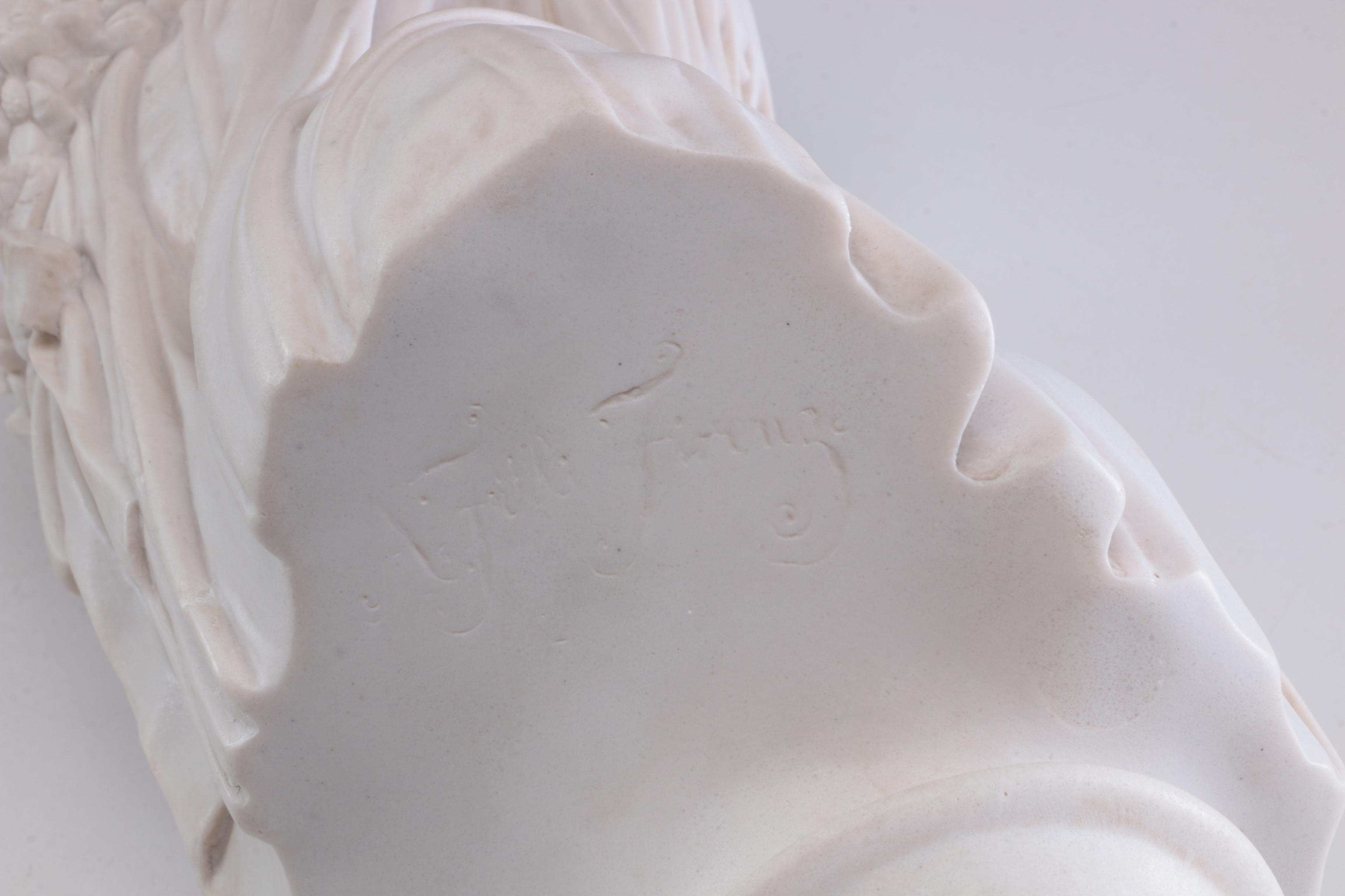 Contemporary Marble Sculpture of Veiled Lady, Signed A. Fur, Firenze