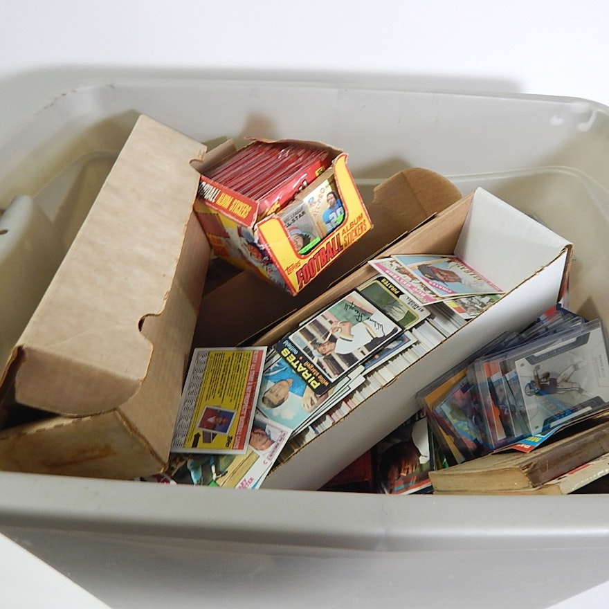 Tub of Sports Baseball, Football,Basketball Cards and Collectibles-Over 2000 Ct.