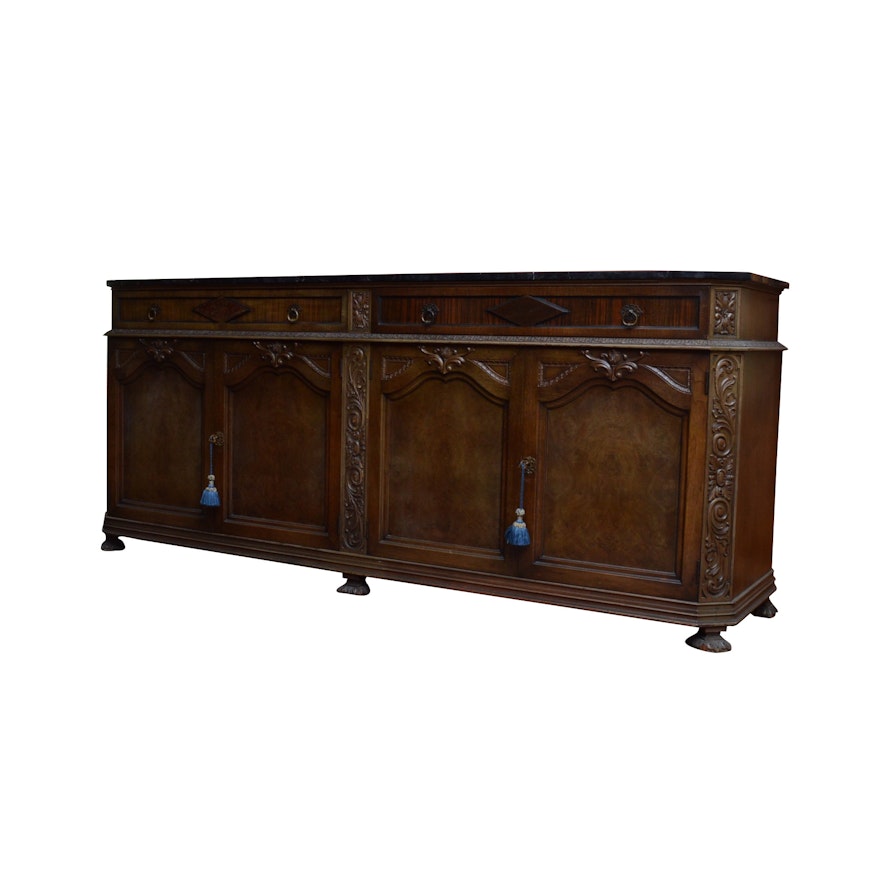 Renaissance Revival Oak, Walnut and Calamander Sideboard, 1920s