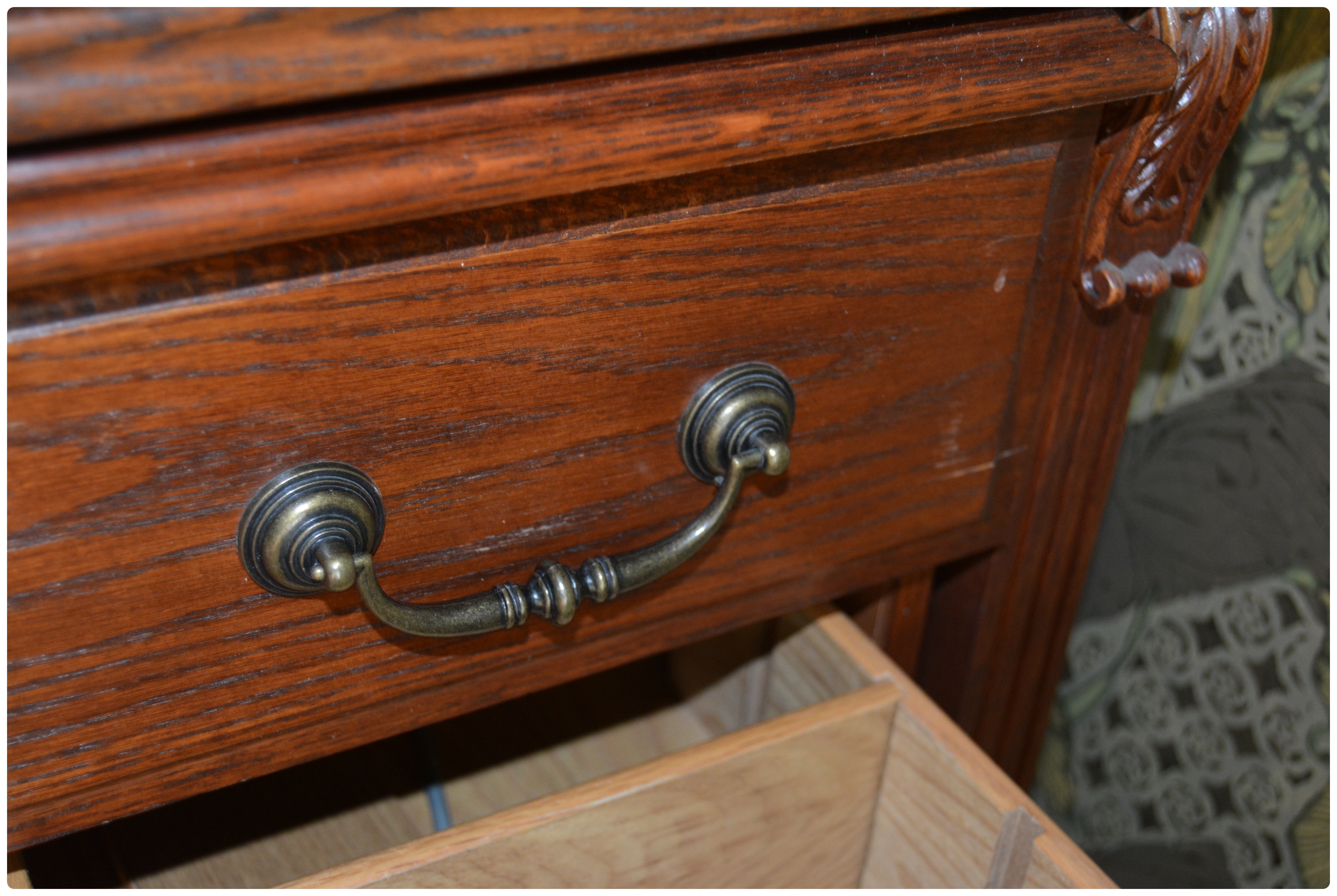 Whalen Oak Roll-Top Computer Desk, Contemporary