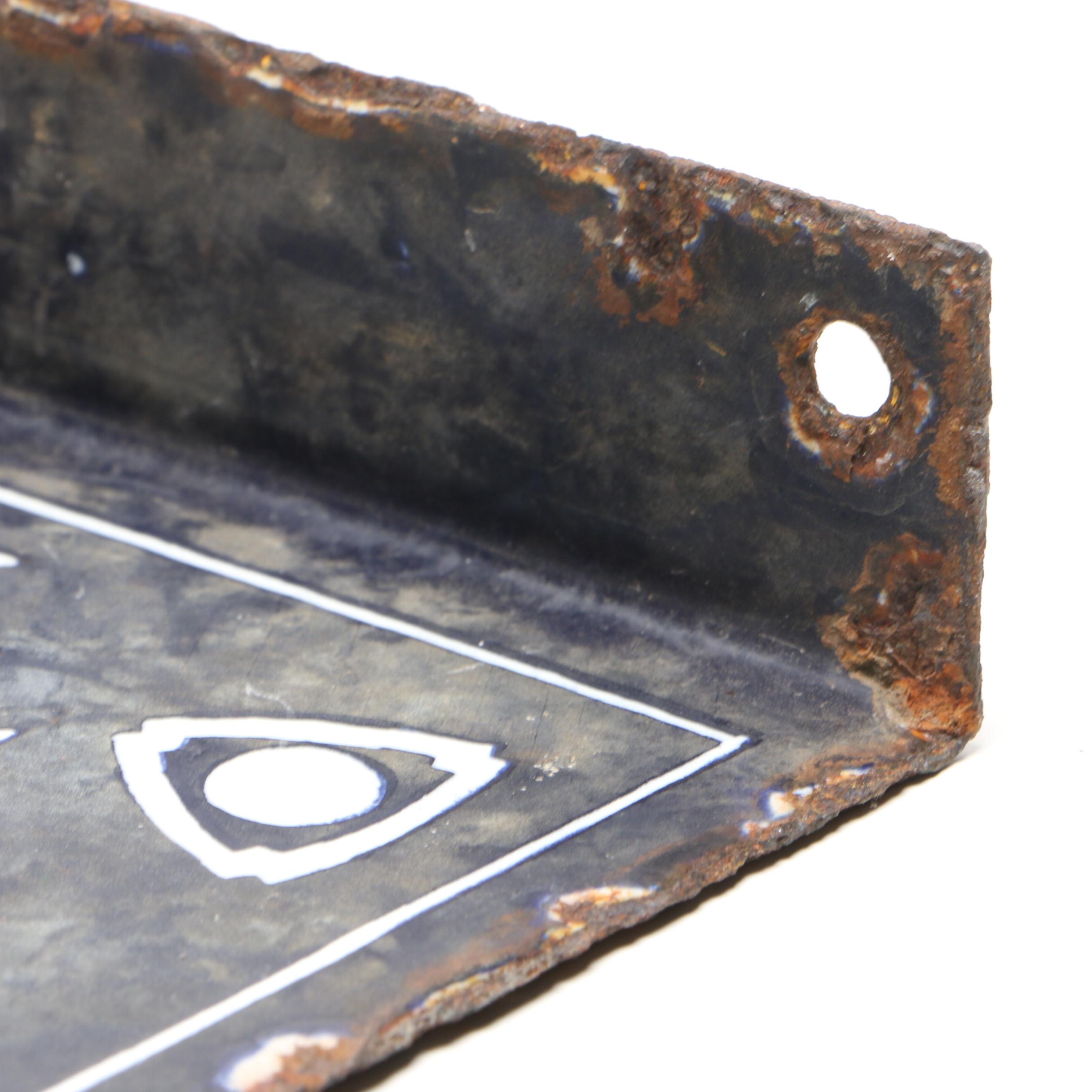 Postal Telegraph Flange Porcelain Double Sided Sign, Circa 1930s