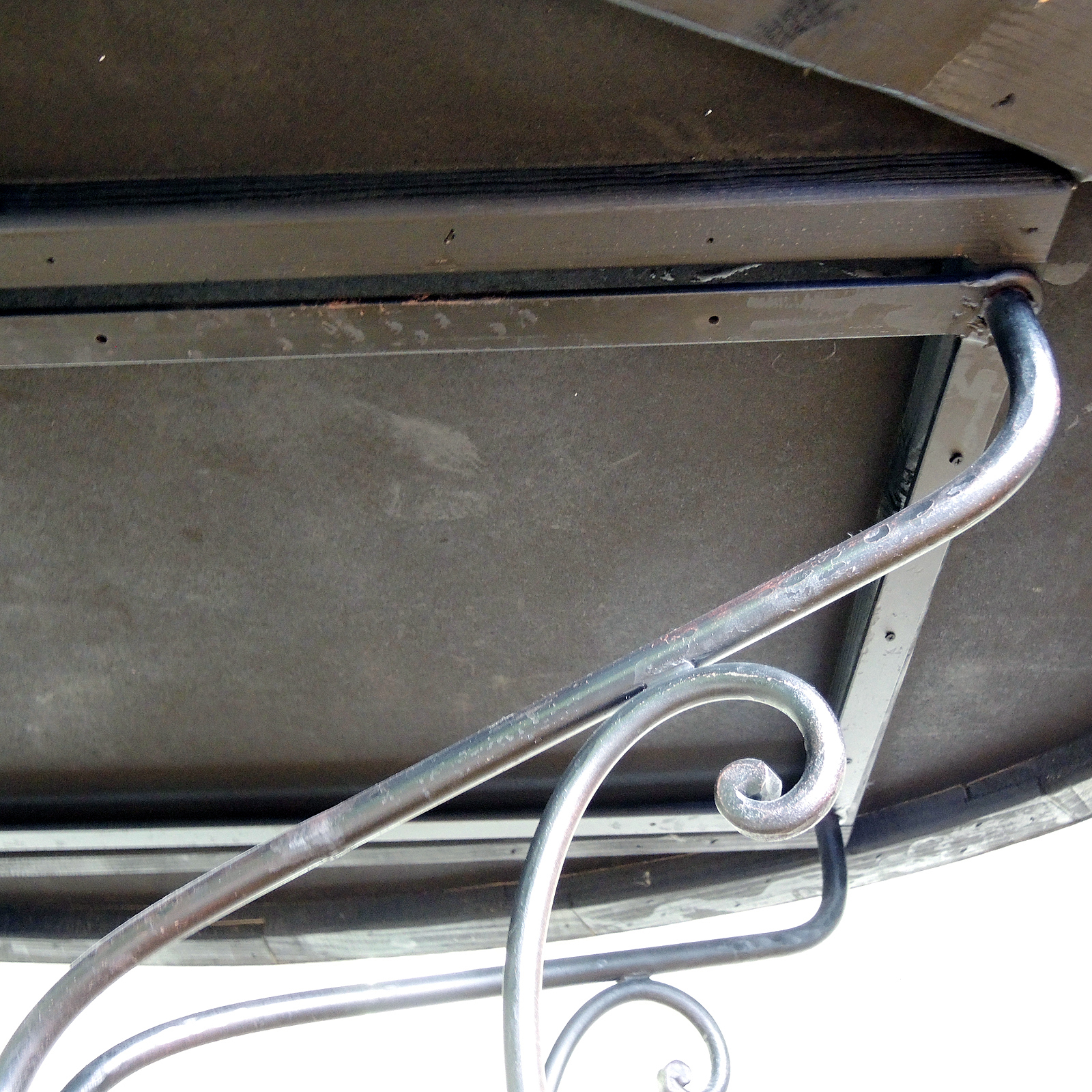 Arhaus "Arabesque" Hammered Copper Top and Scrolled Iron Dining Table