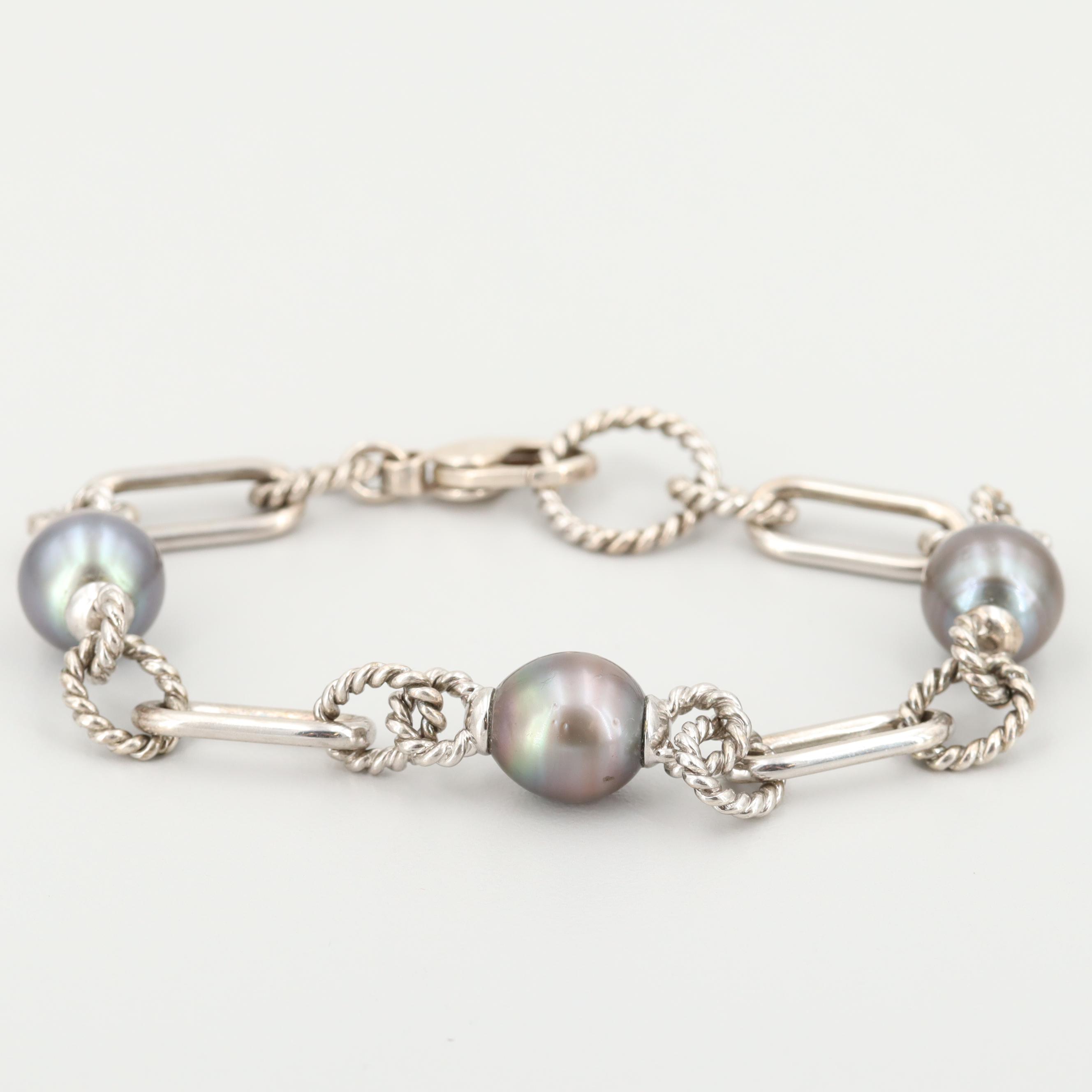 Sterling Silver Cultured Pearl Bracelet
