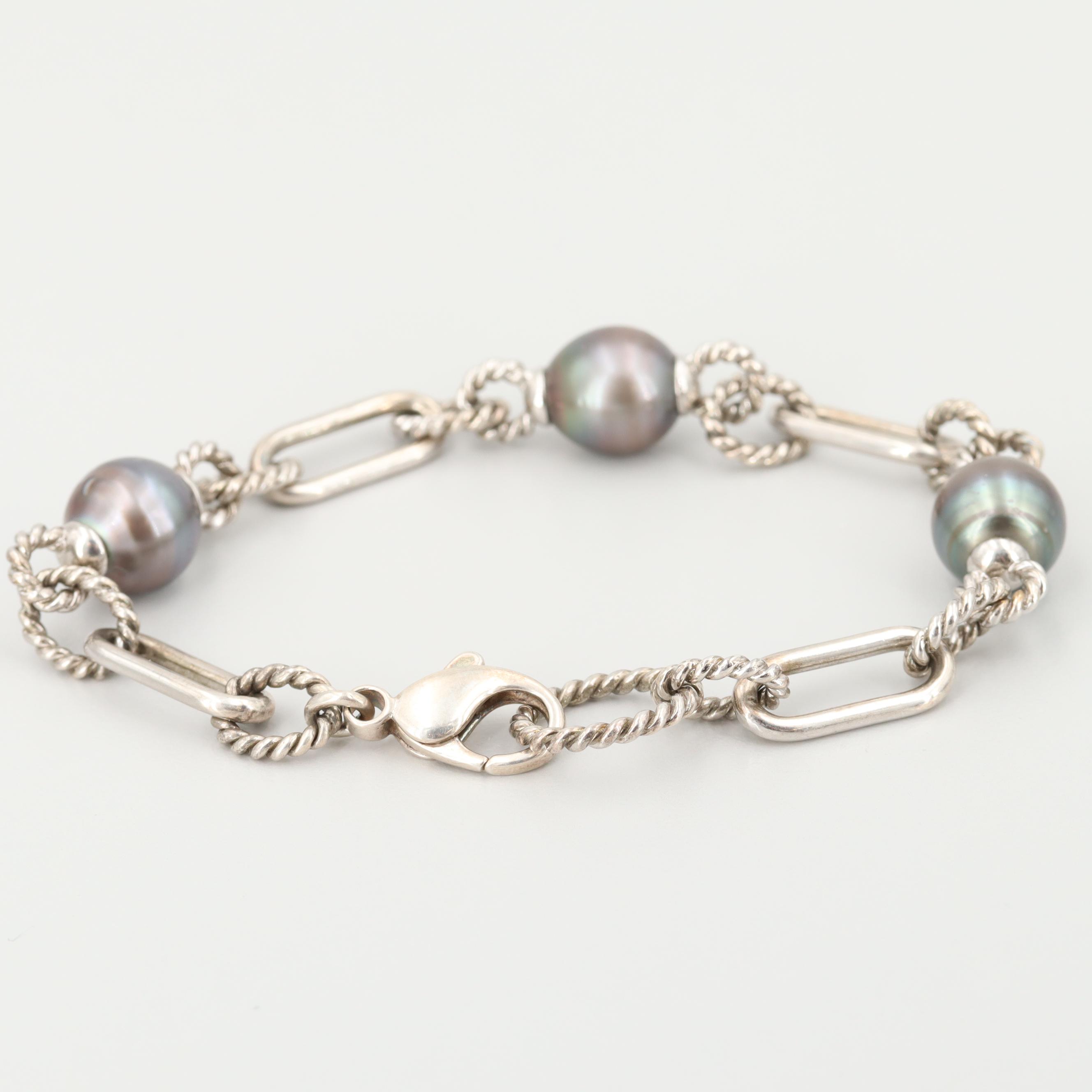 Sterling Silver Cultured Pearl Bracelet