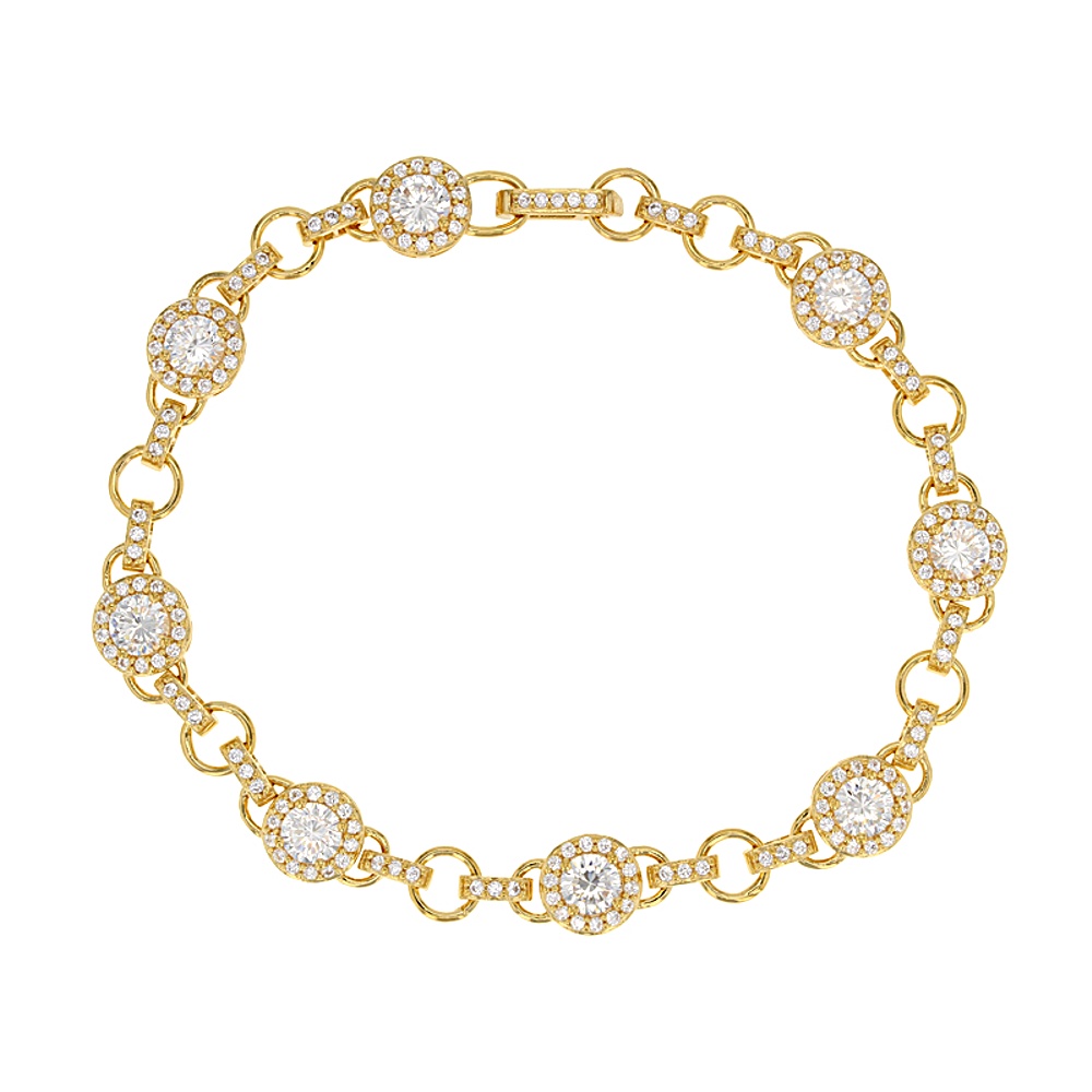 Sterling Silver Diamond Simulant Bracelet