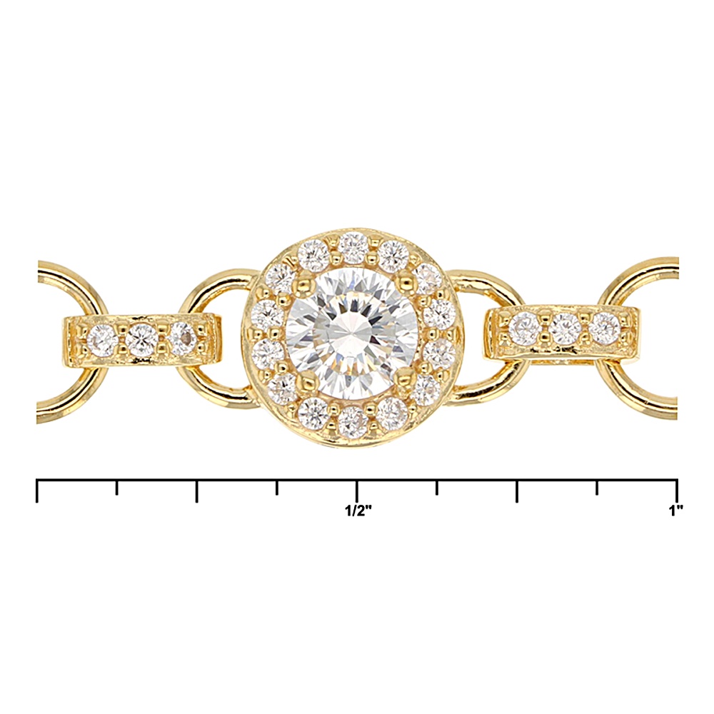 Sterling Silver Diamond Simulant Bracelet