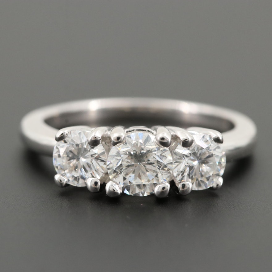 14K White Gold 1.45 CTW Diamond Ring