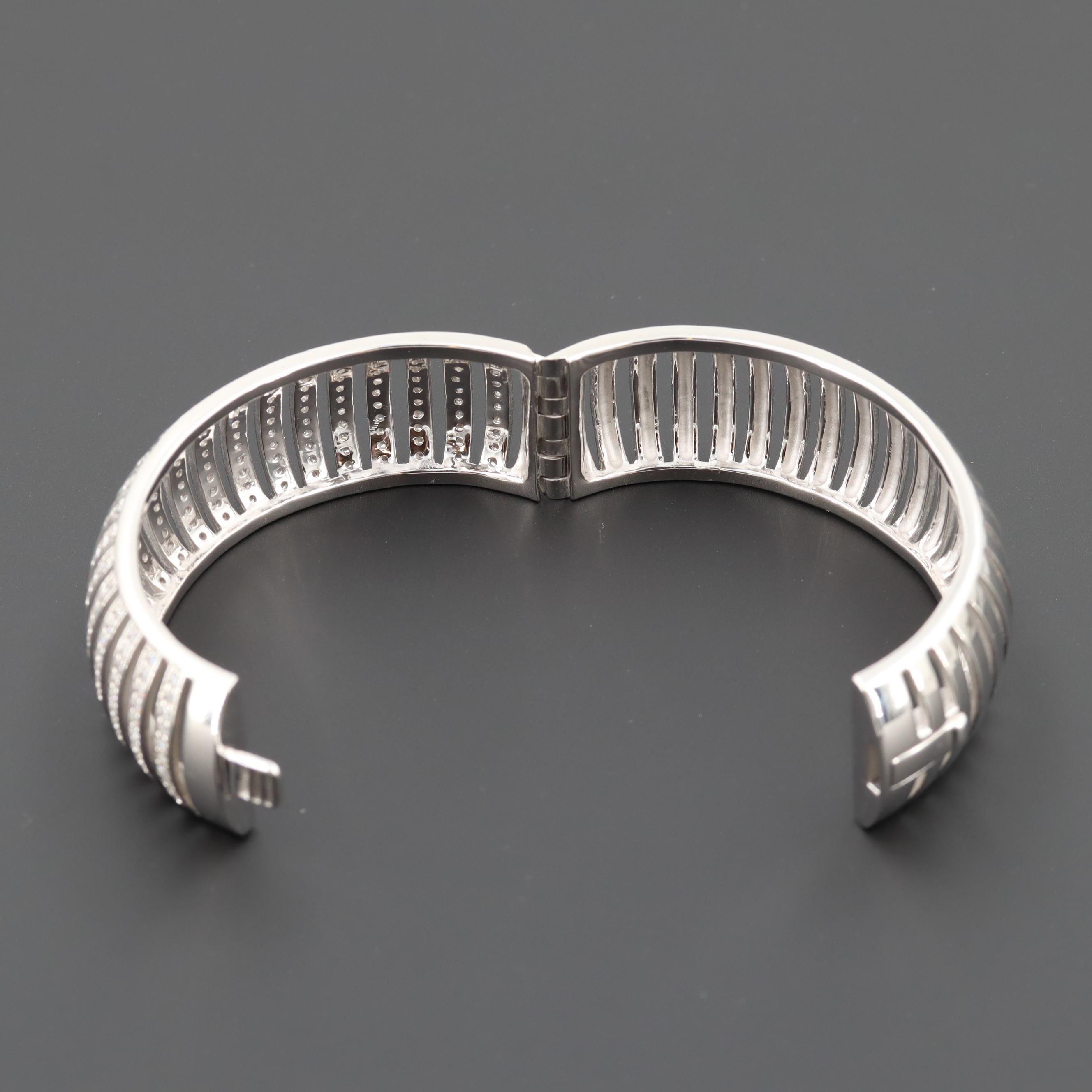 Sterling Silver Cubic Zirconia Bangle Bracelet