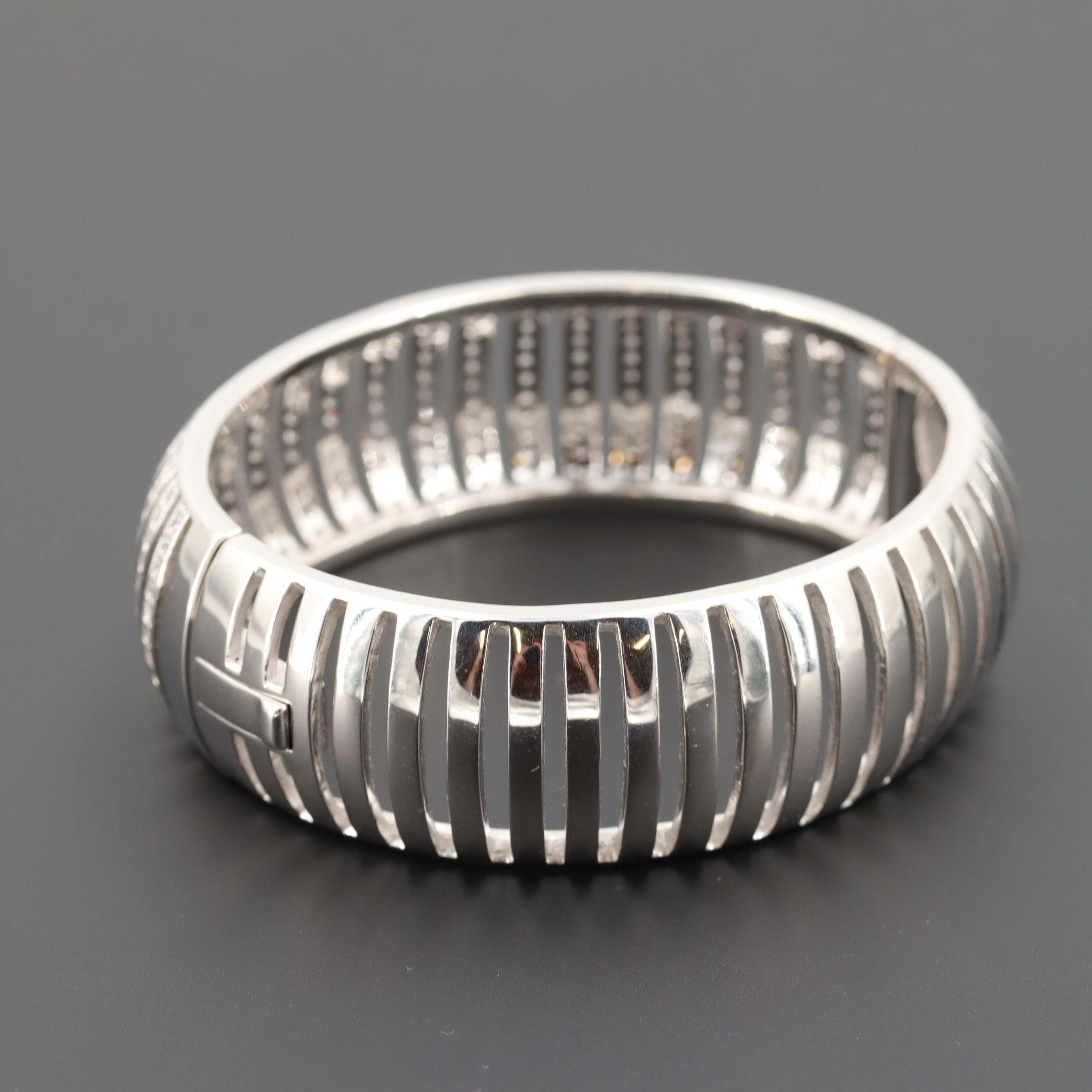 Sterling Silver Cubic Zirconia Bangle Bracelet