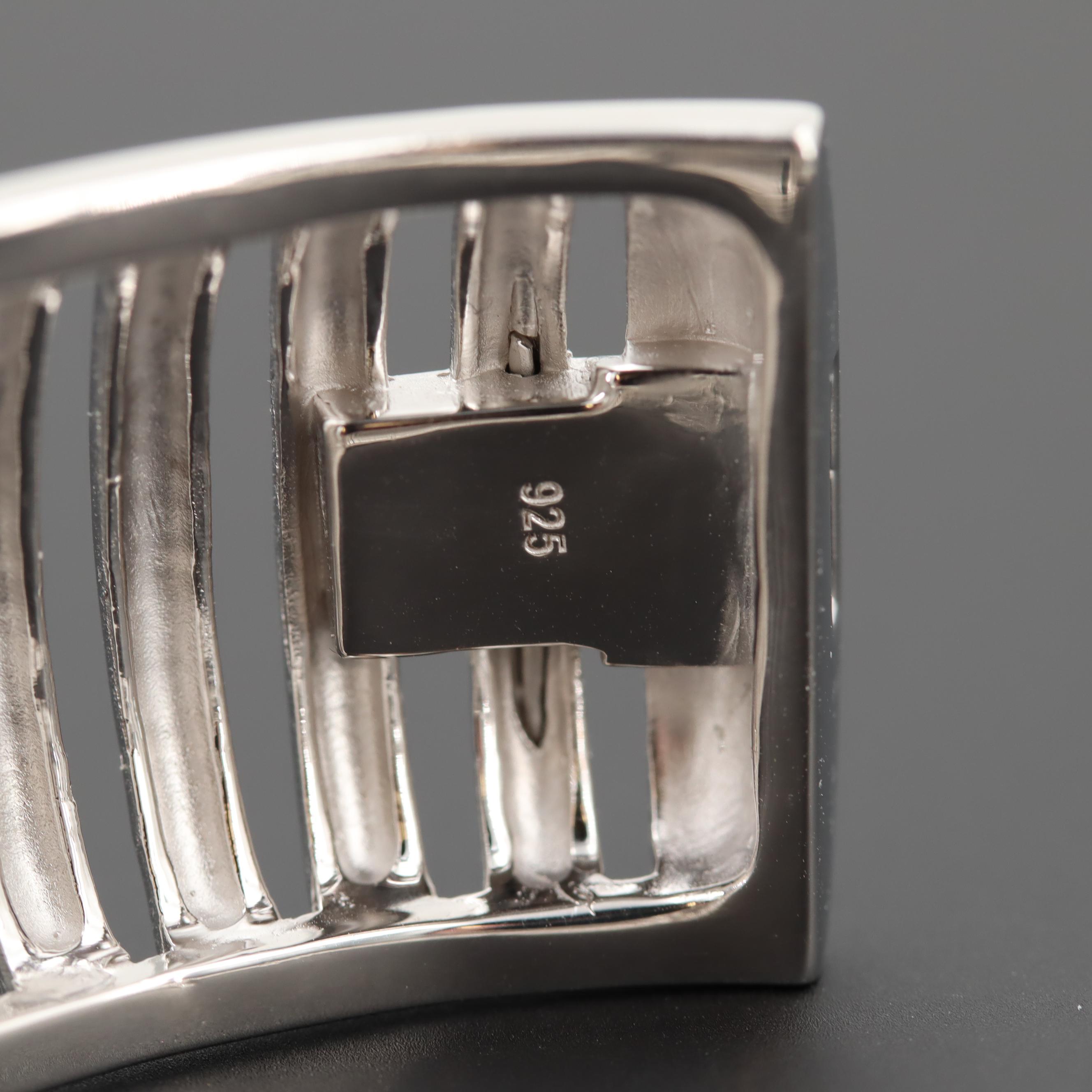 Sterling Silver Cubic Zirconia Bangle Bracelet