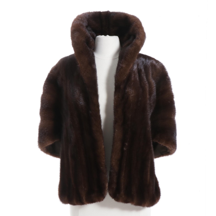 Mahogany Mink Fur Stole, Mid-20th Century