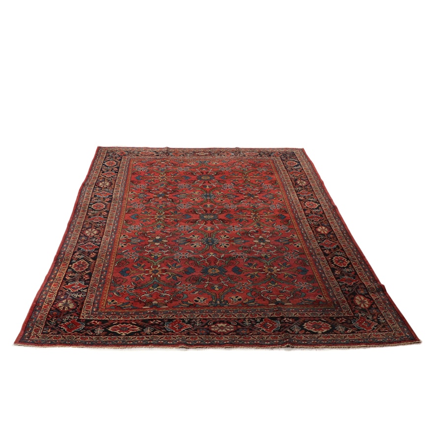 Hand-Knotted Persian Mahal Wool Rug