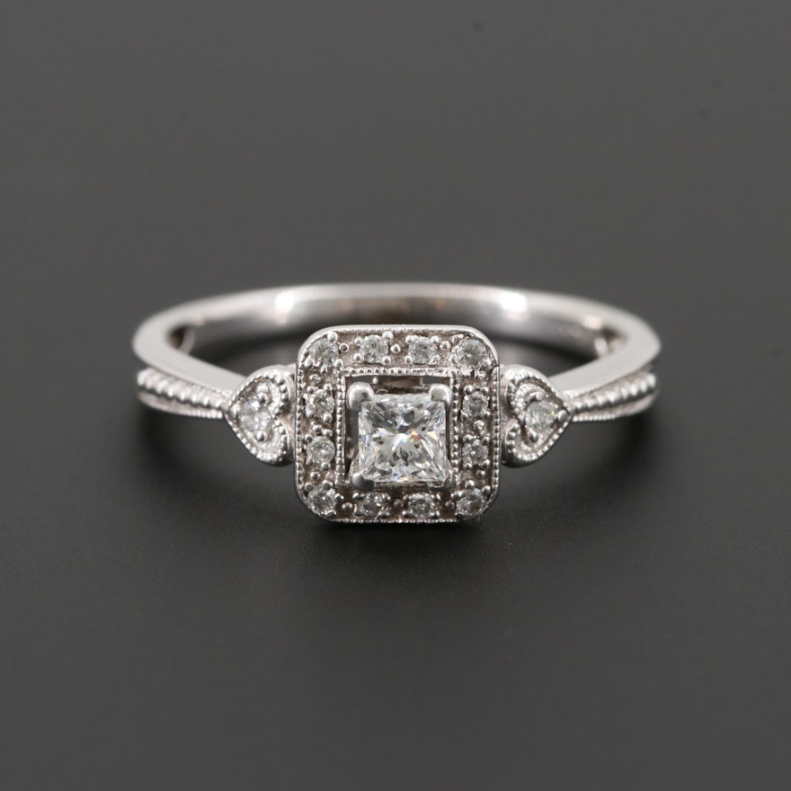 14K White Gold Diamond Ring