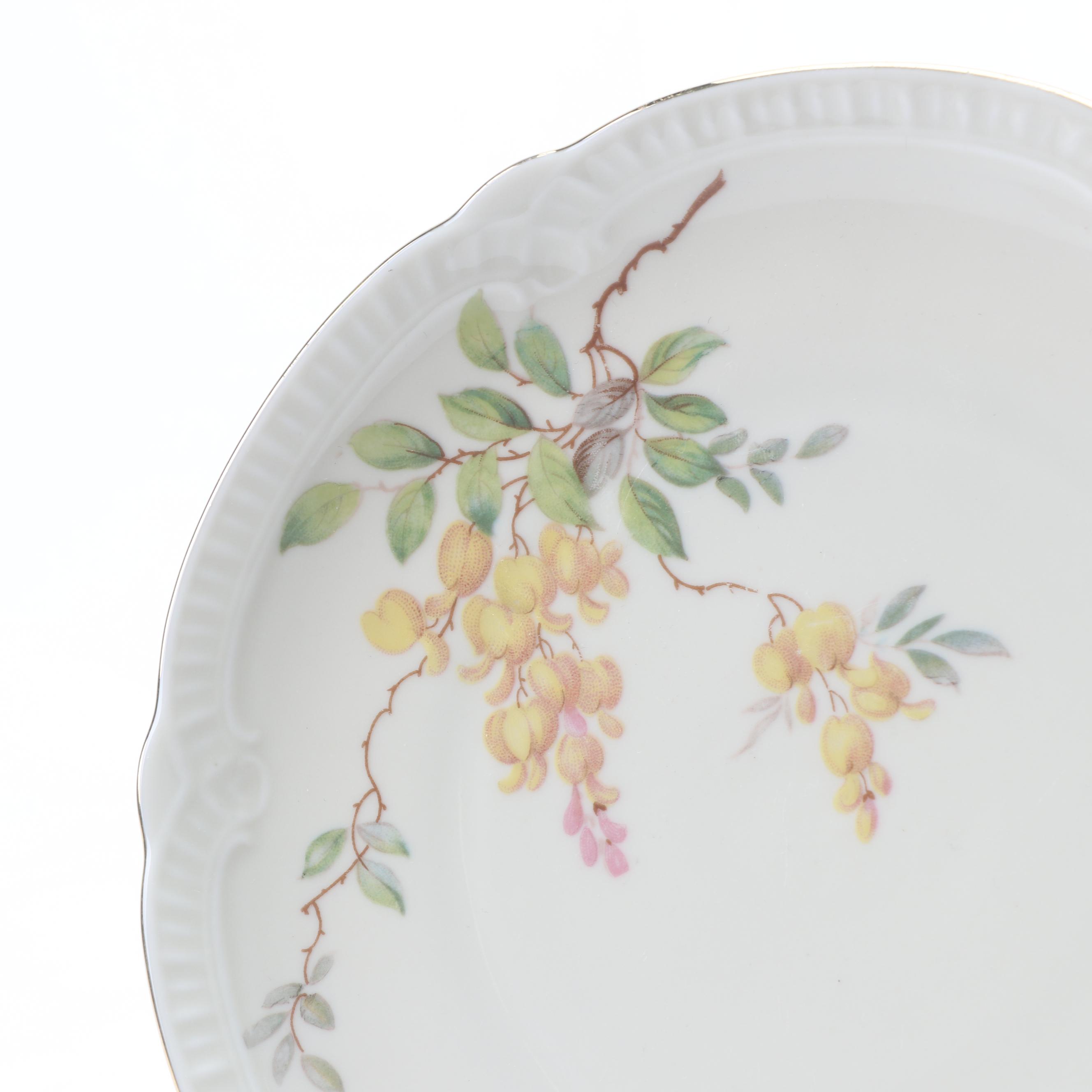 German Floral Porcelain and Ceramic Dinnerware featuring Johann Haviland