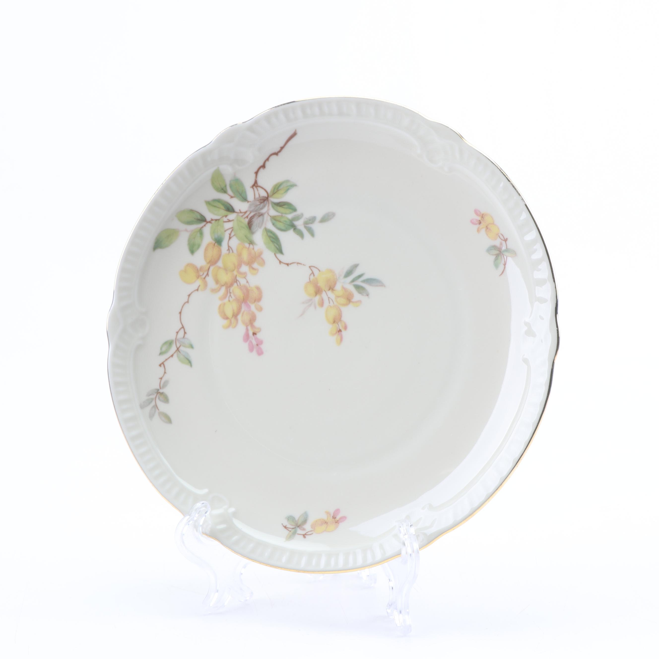 German Floral Porcelain and Ceramic Dinnerware featuring Johann Haviland
