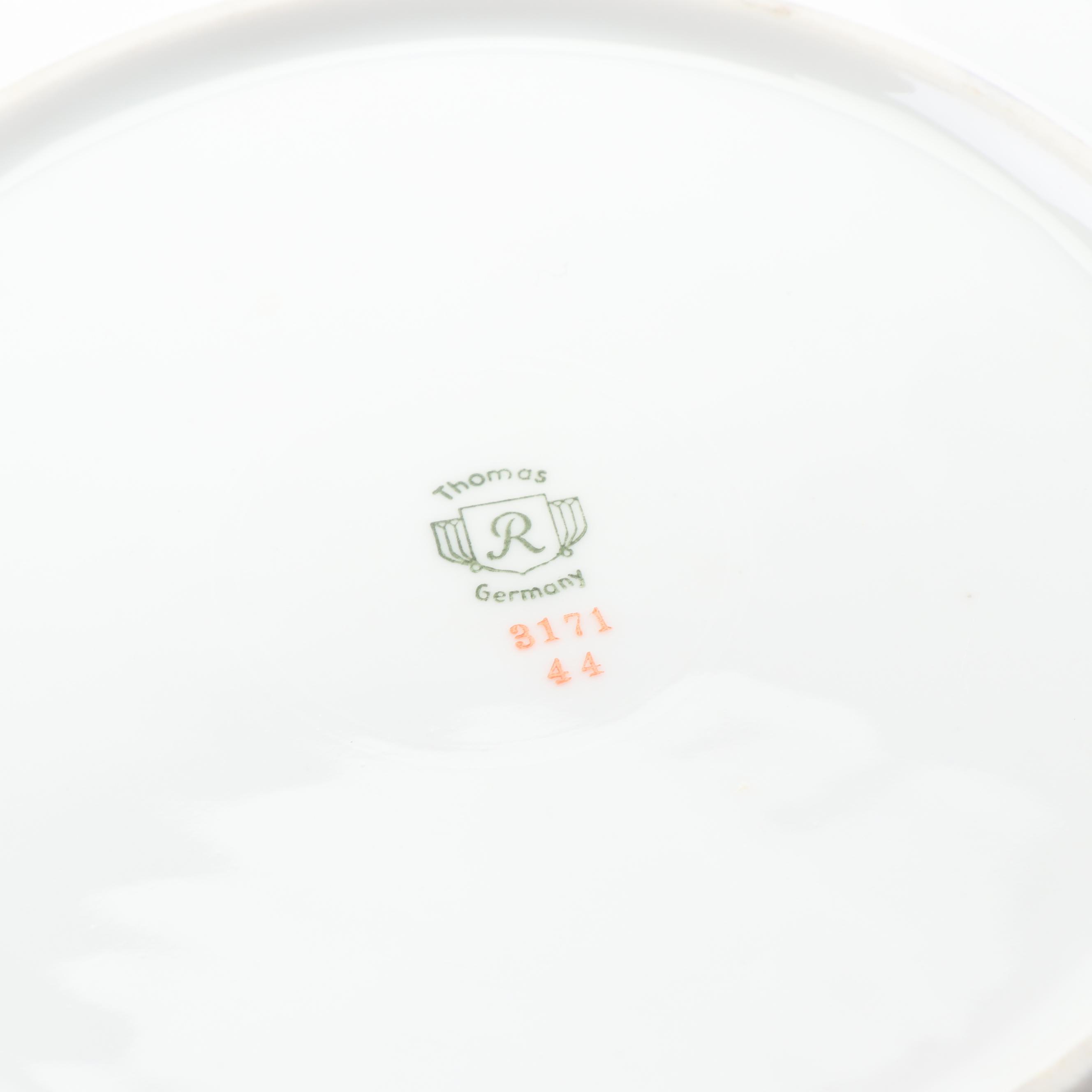 German Floral Porcelain and Ceramic Dinnerware featuring Johann Haviland