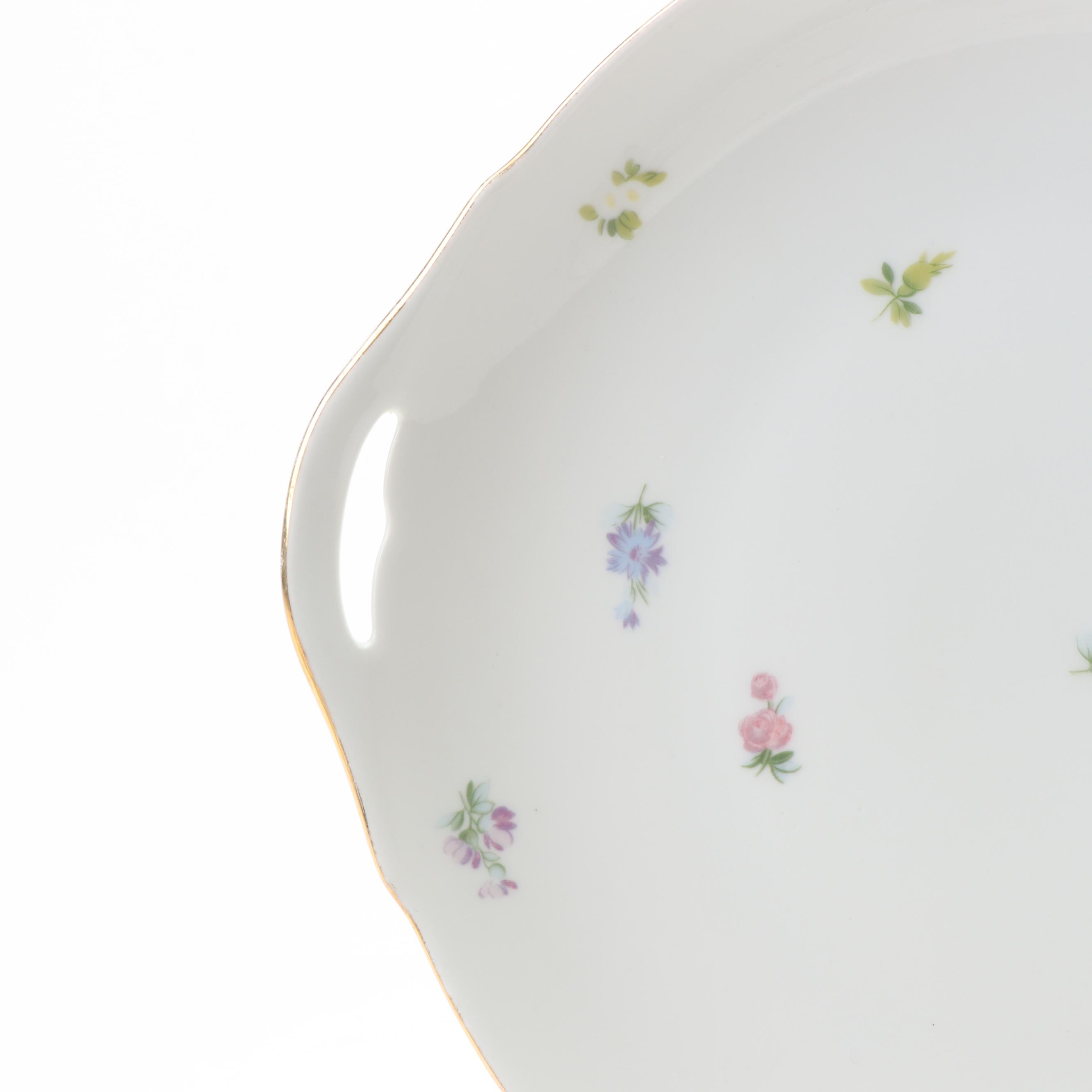 German Floral Porcelain and Ceramic Dinnerware featuring Johann Haviland