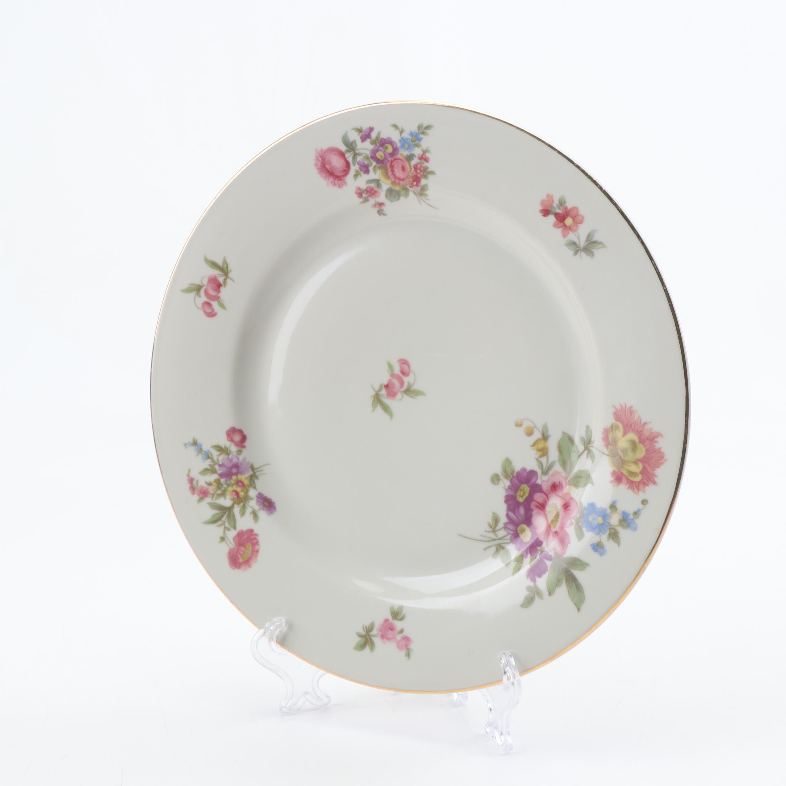 German Floral Porcelain and Ceramic Dinnerware featuring Johann Haviland