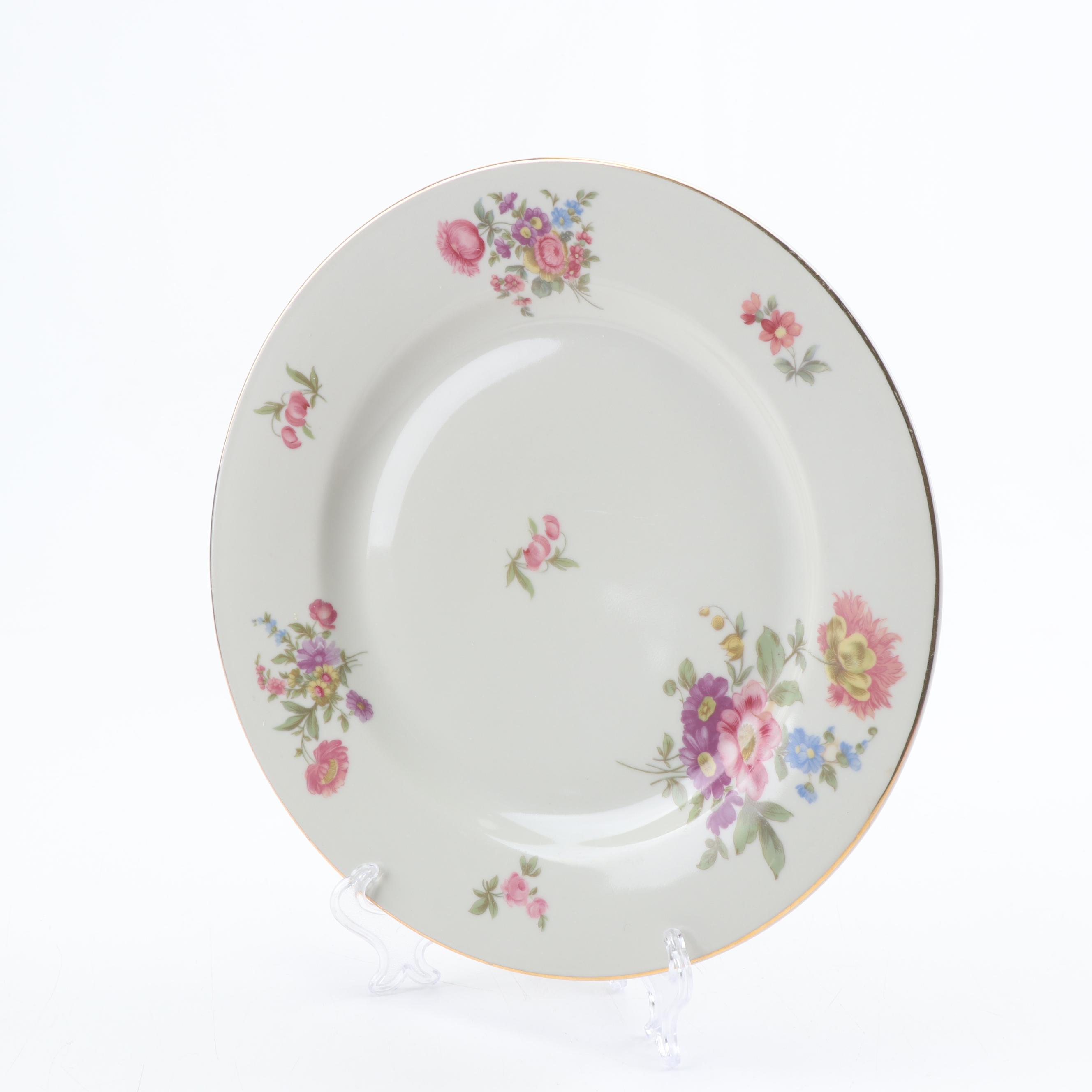 German Floral Porcelain and Ceramic Dinnerware featuring Johann Haviland