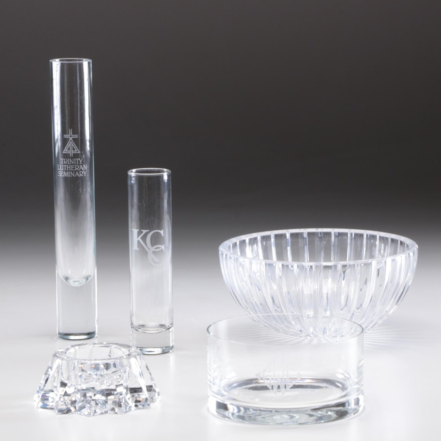 Marquis by Waterford Crystal "Palladia" Bowl, Ashtray and Other Tableware