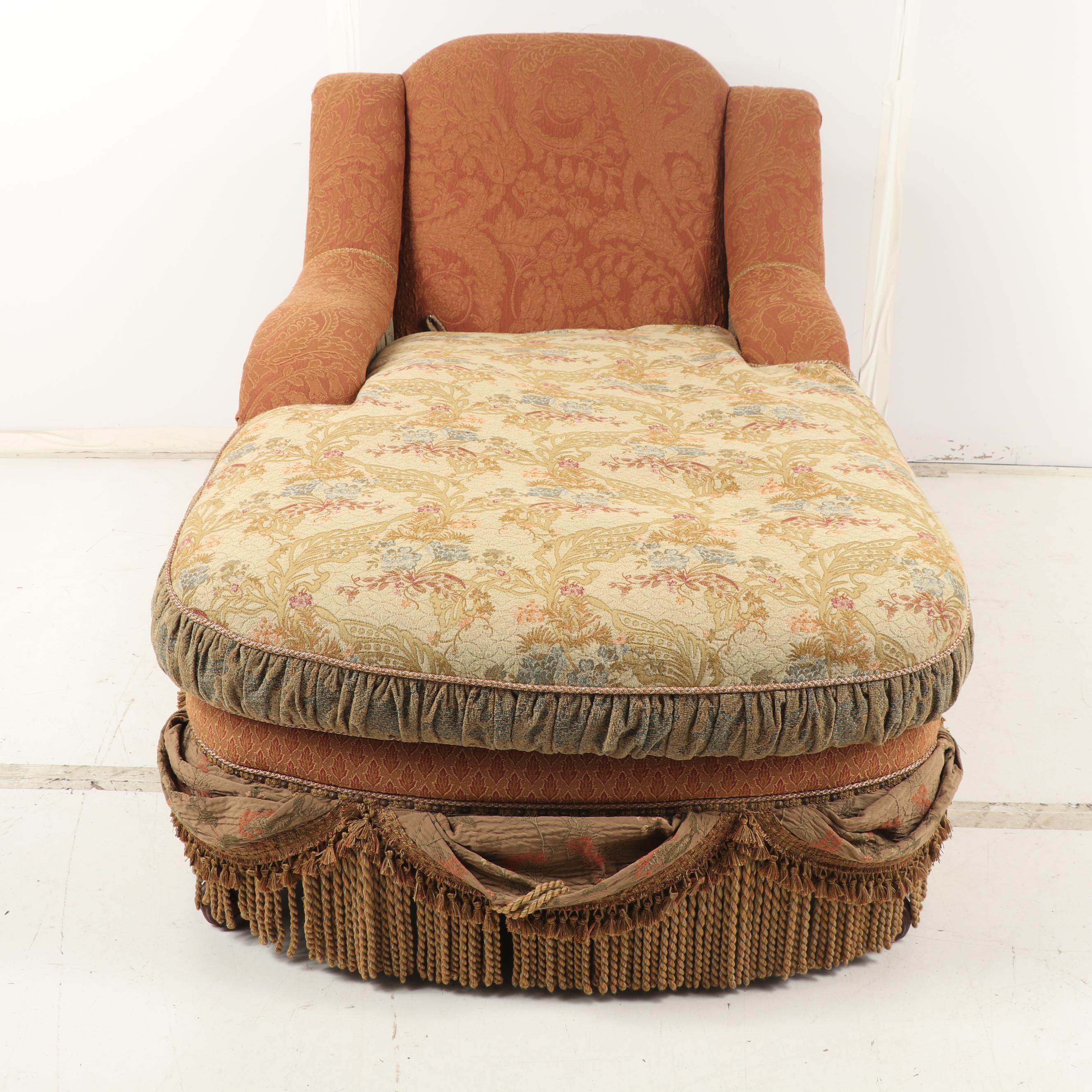 Jeff Zimmerman Collection Custom Upholstered Chaise Lounge, Late 20th Century