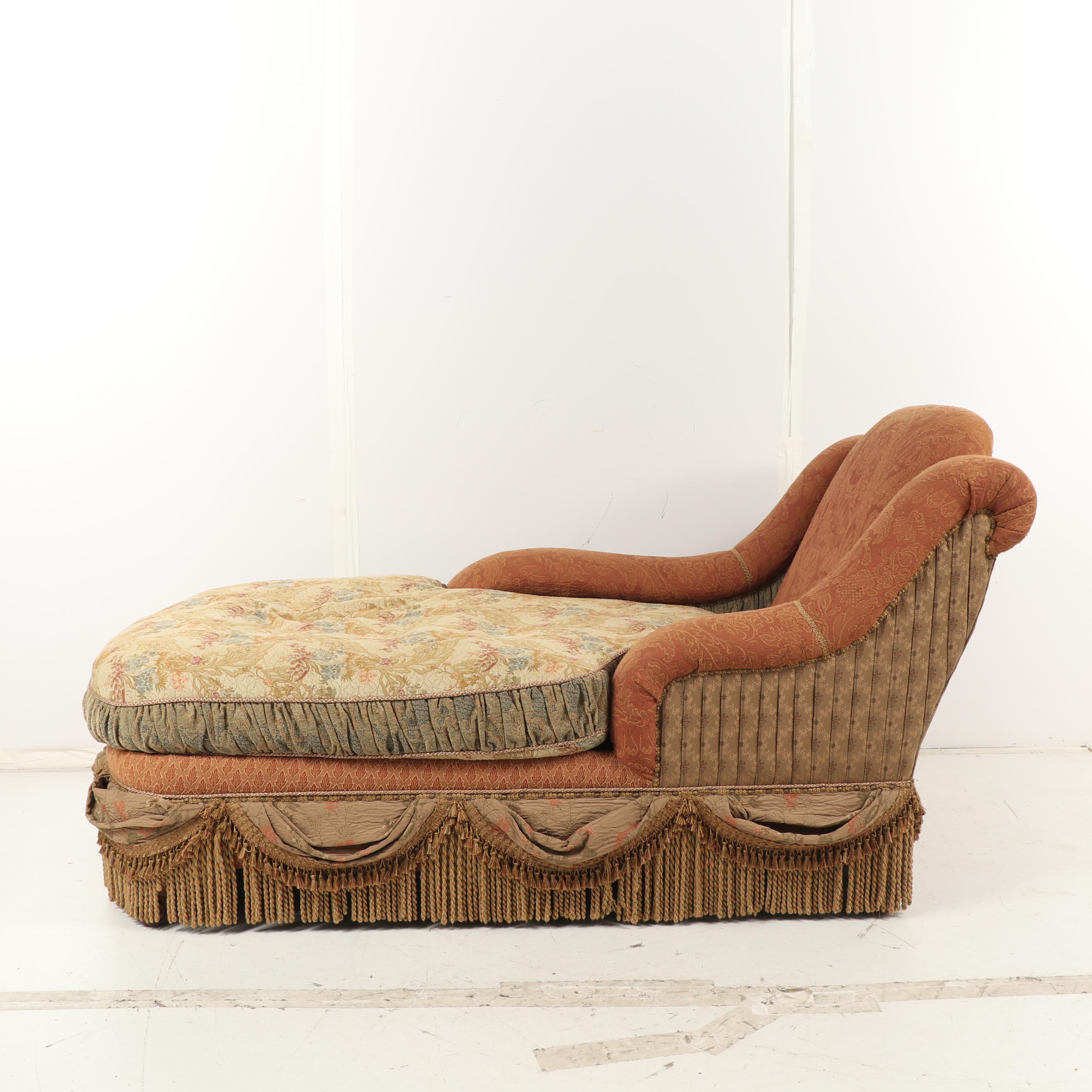 Jeff Zimmerman Collection Custom Upholstered Chaise Lounge, Late 20th Century