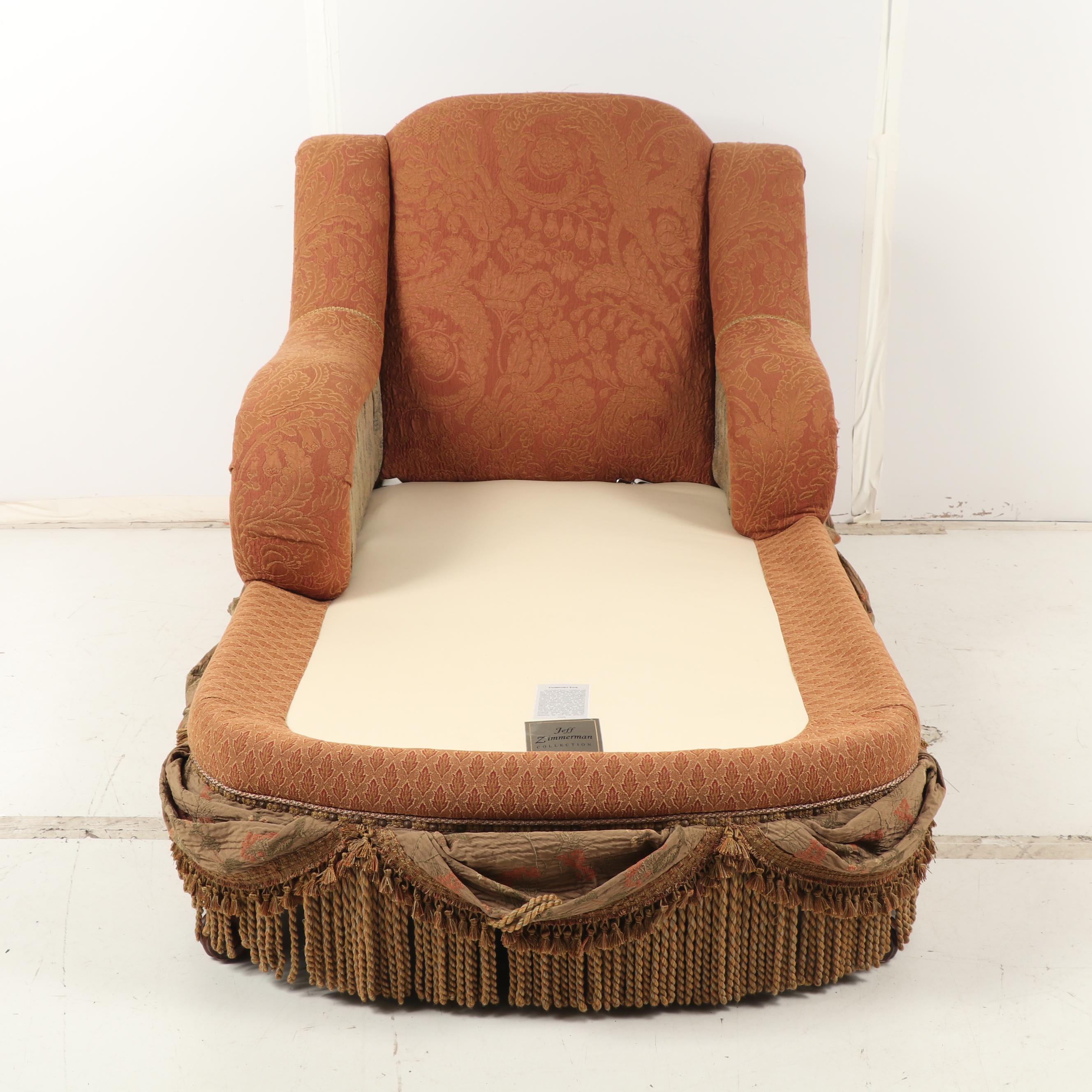 Jeff Zimmerman Collection Custom Upholstered Chaise Lounge, Late 20th Century