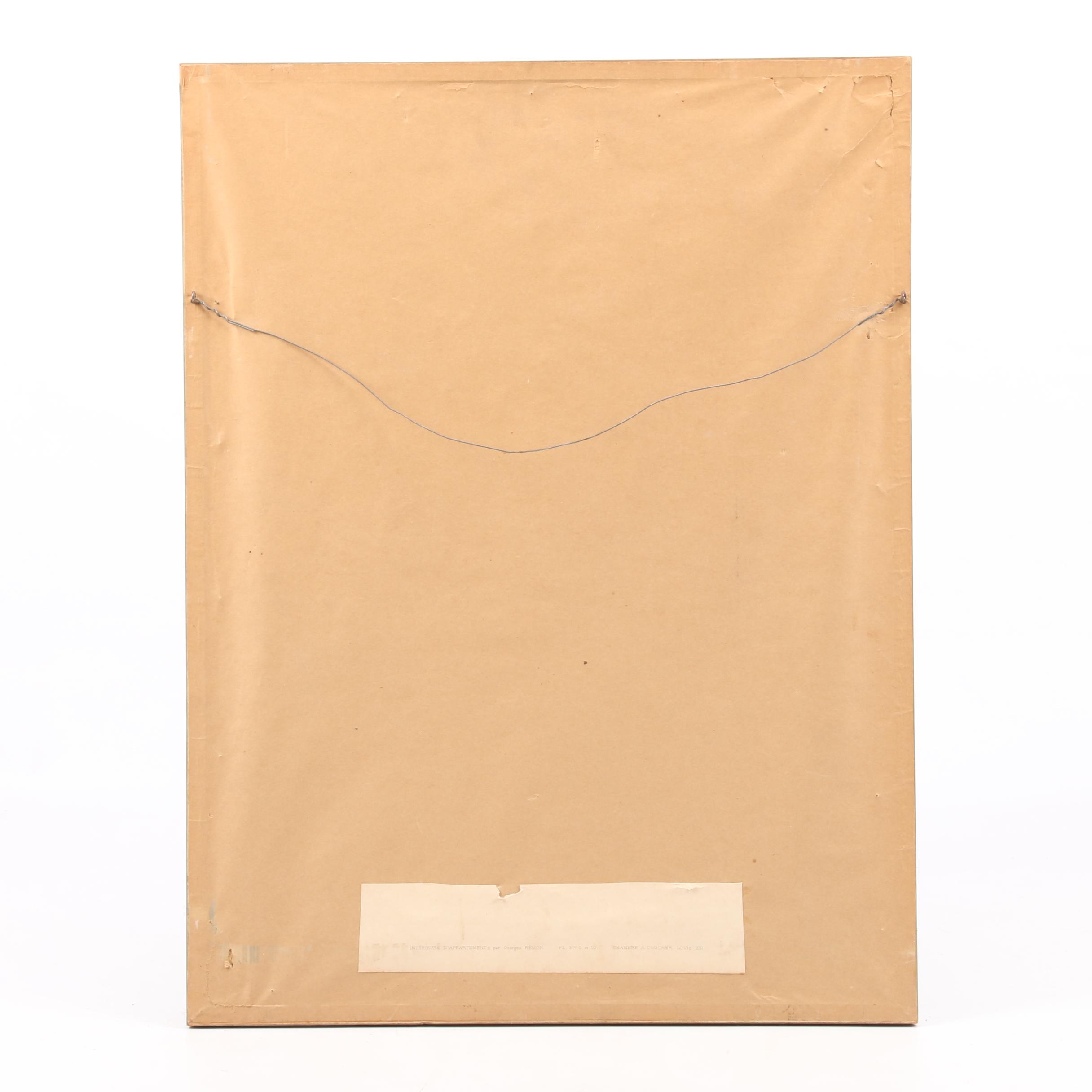 Mixed Media Lithograph "Chambre a Coucher Louis XIII"